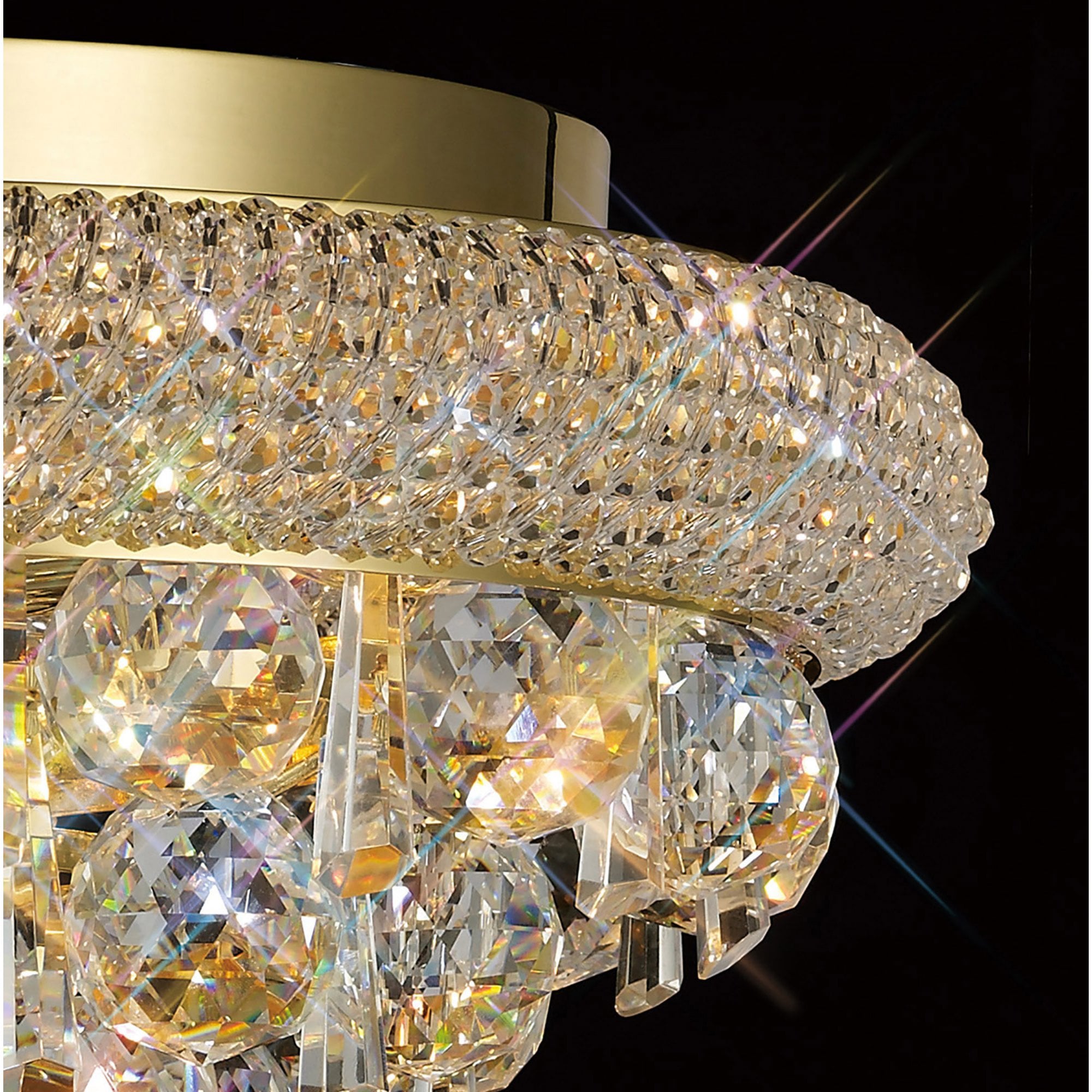 Diyas Alexandra 6 Light Ceiling Light - French Gold & Crystal
