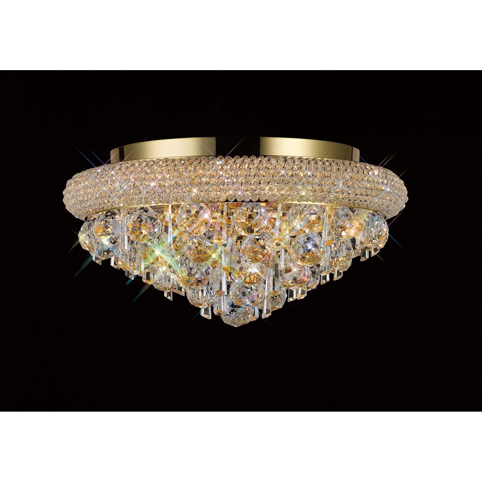Diyas Alexandra 6 Light Ceiling Light - French Gold & Crystal