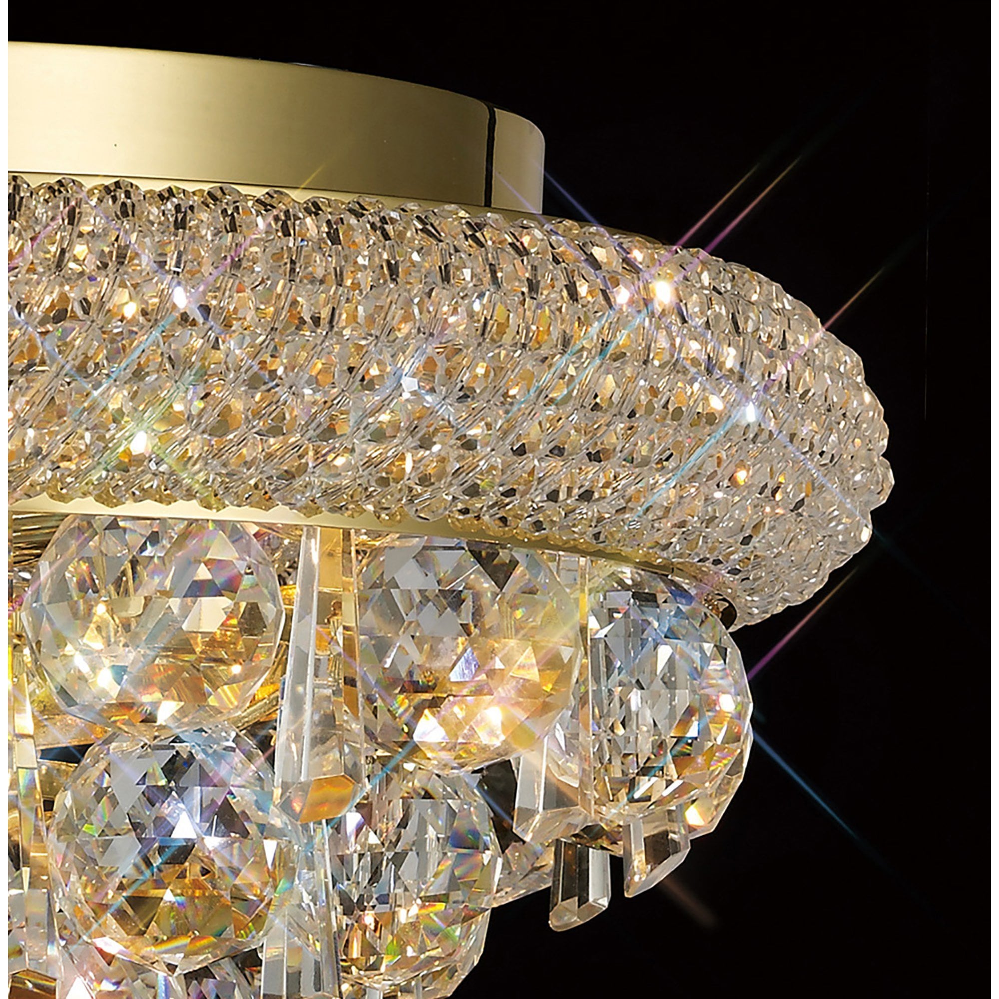 Diyas Alexandra 7 Light Ceiling Light - French Gold & Crystal