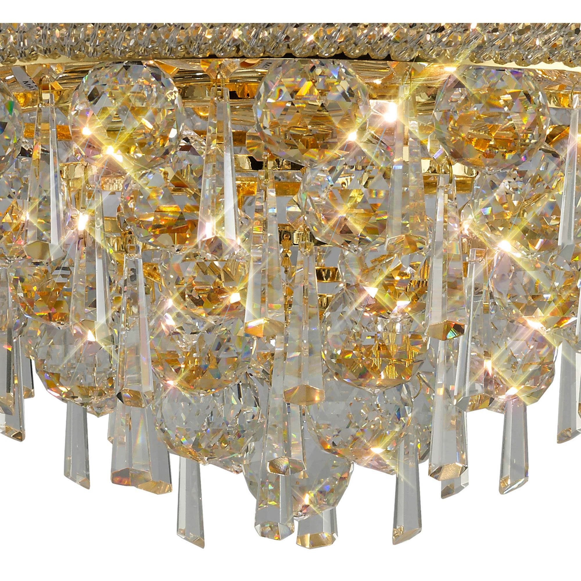 Diyas Alexandra 7 Light Ceiling Light - French Gold & Crystal