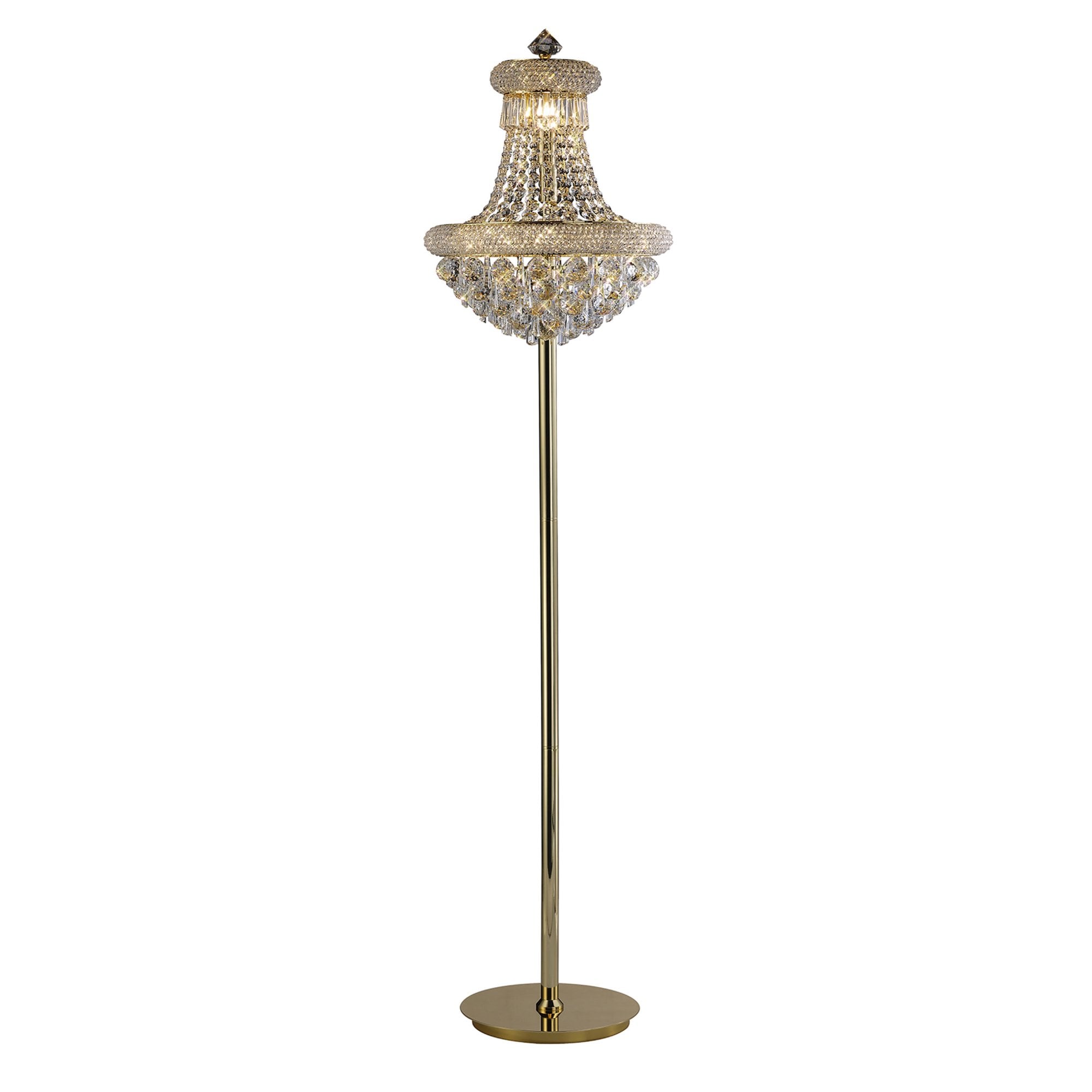 Diyas Alexandra 8 Light Floor Lamp - French Gold & Crystal