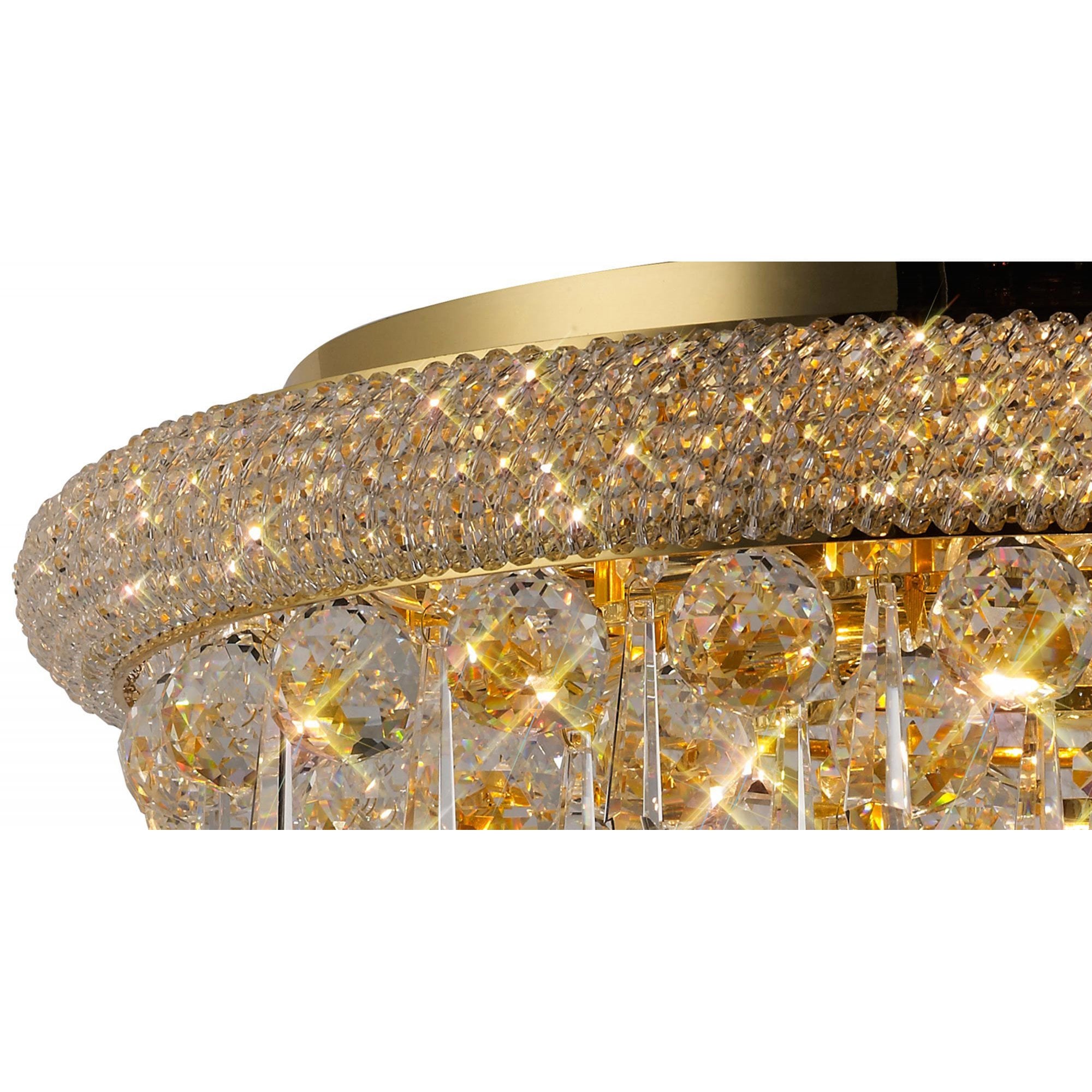 Diyas Alexandra 9 Light Ceiling Light - French Gold & Crystal