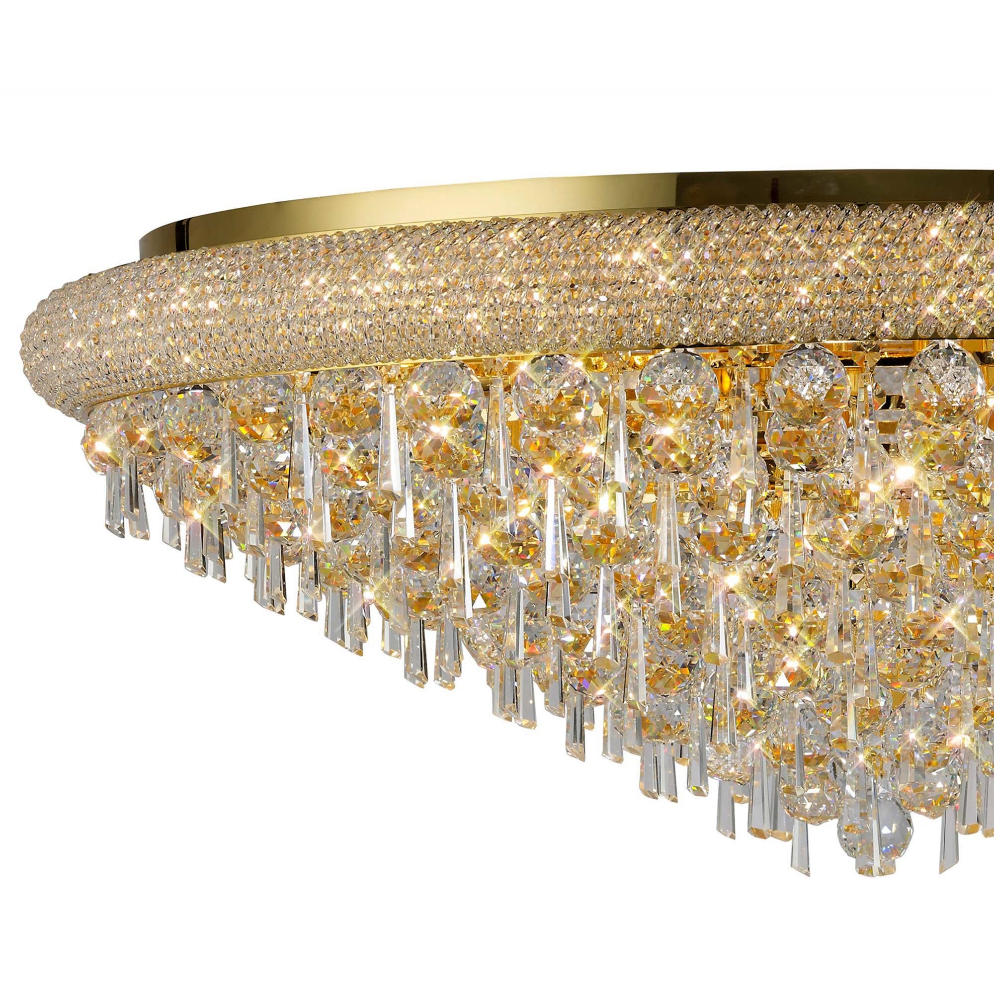 Diyas Alexandra 18 Light Ceiling Light - French Gold & Crystal