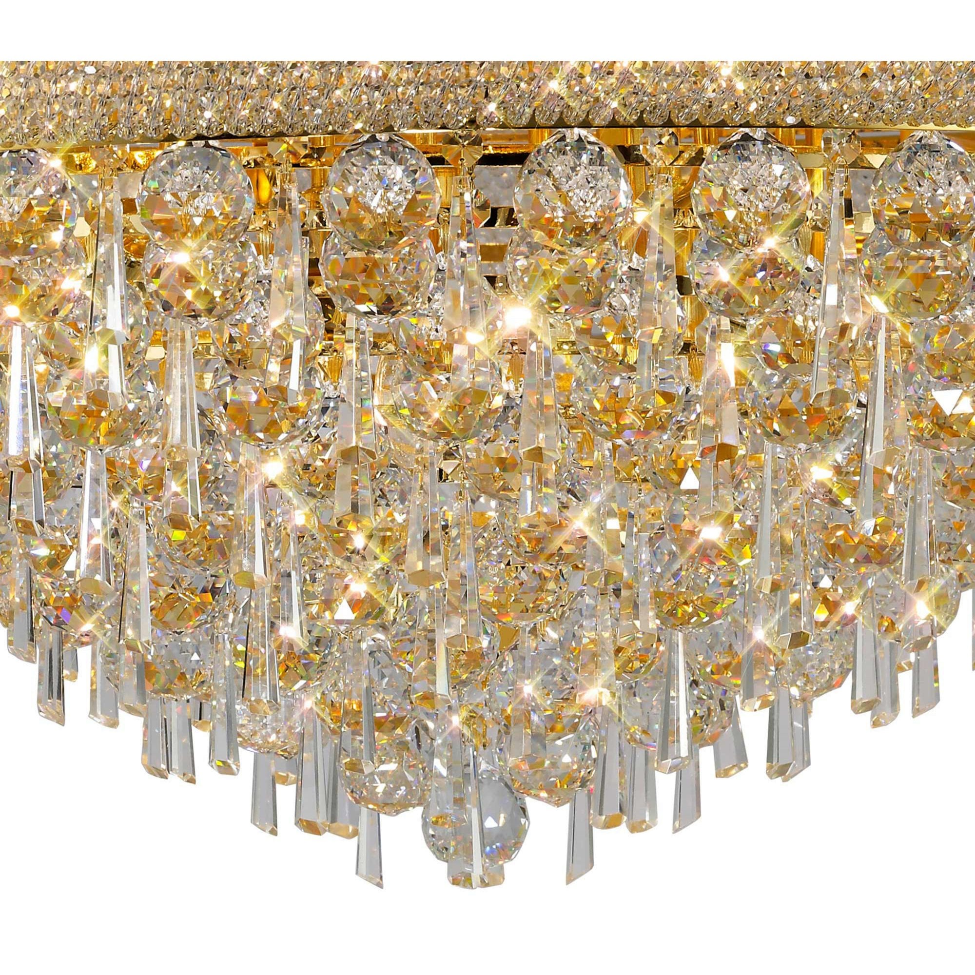 Diyas Alexandra 18 Light Ceiling Light - French Gold & Crystal