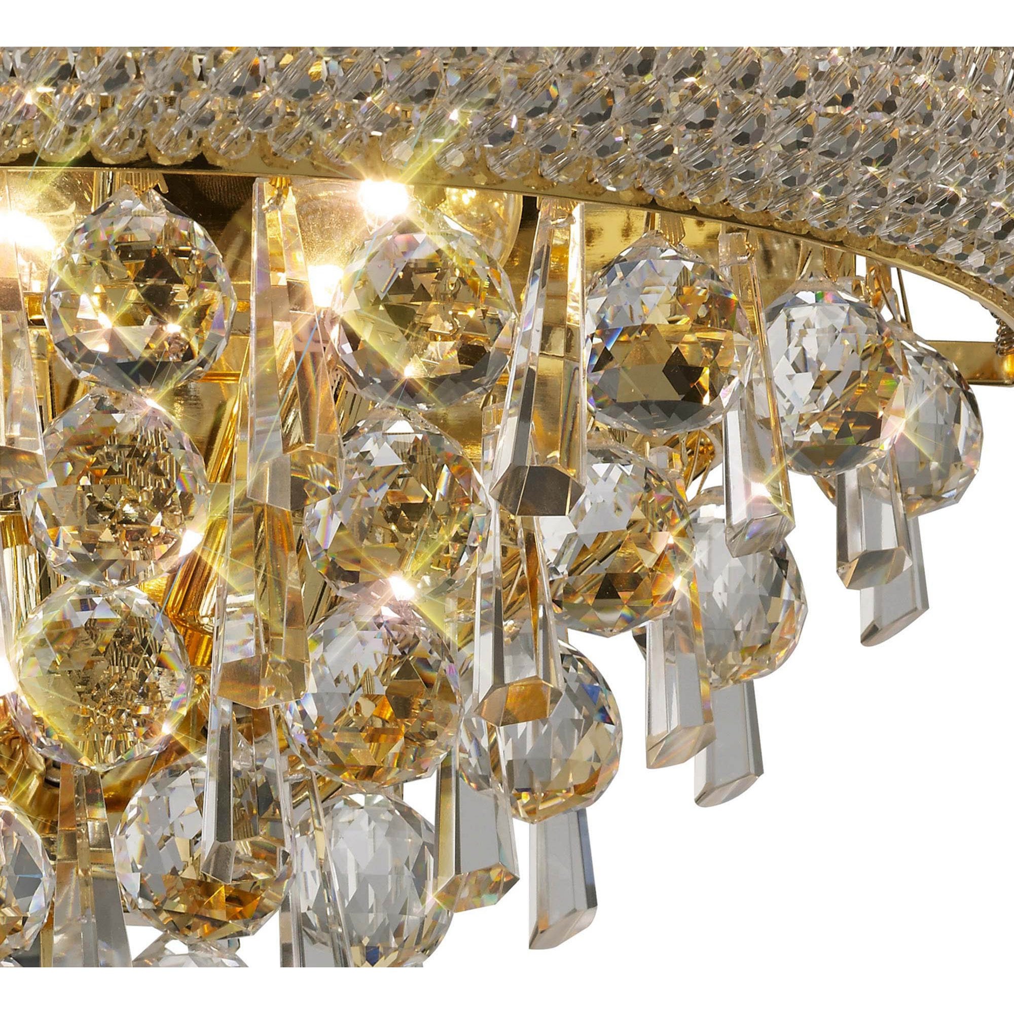 Diyas Alexandra Medium 3 Light Wall Light - French Gold & Crystal