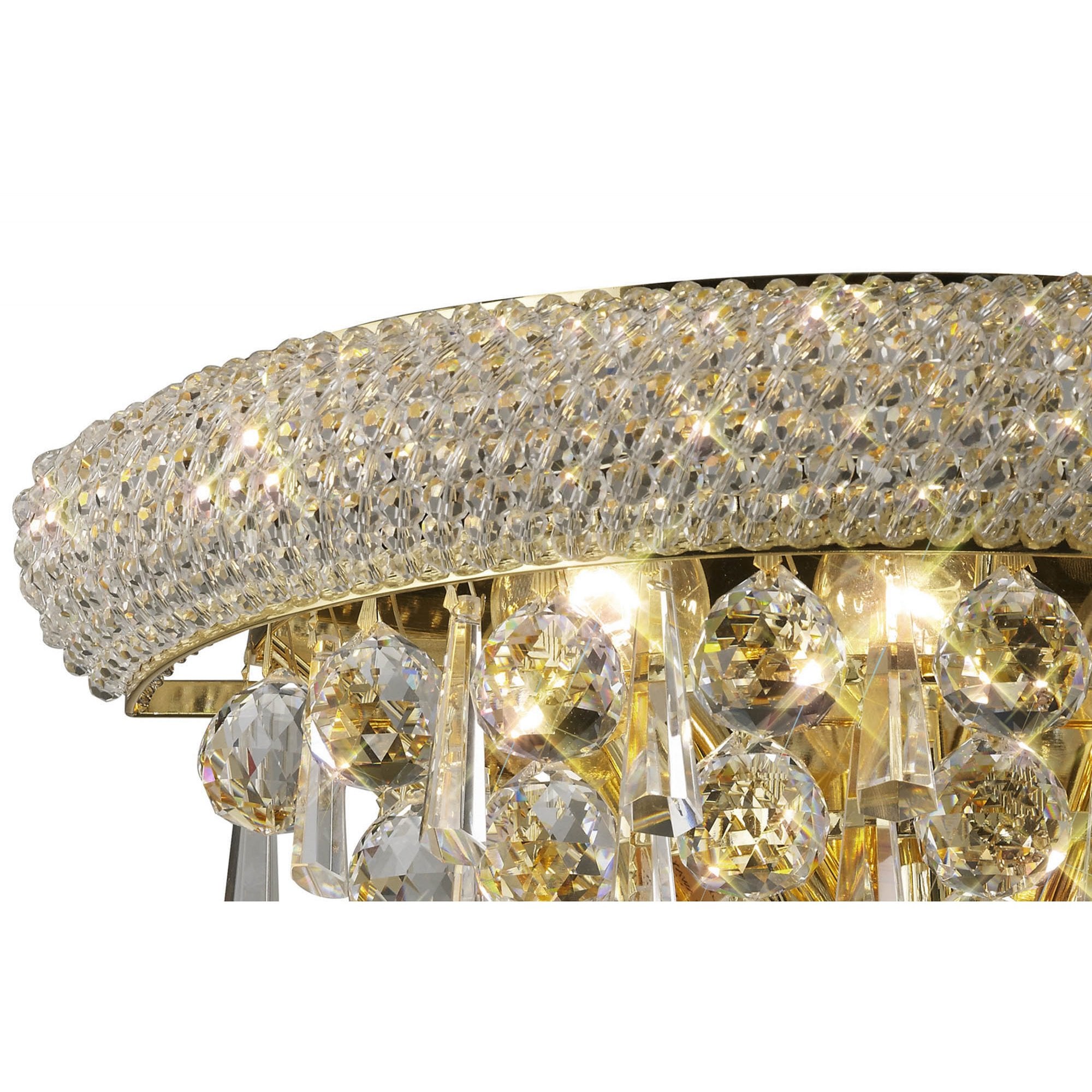 Diyas Alexandra Medium 3 Light Wall Light - French Gold & Crystal