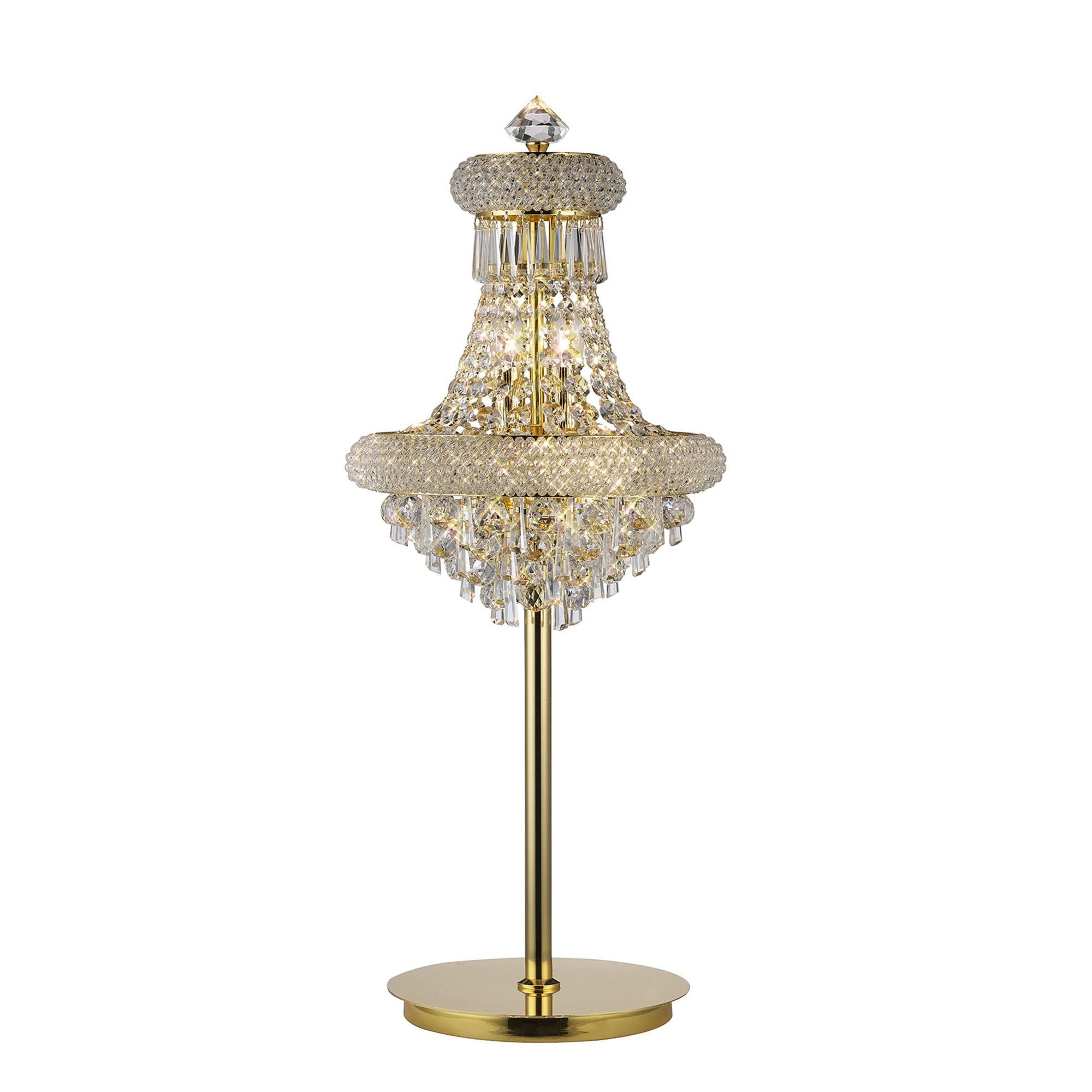 Diyas Alexandra 5 Light Table Lamp - French Gold & Crystal