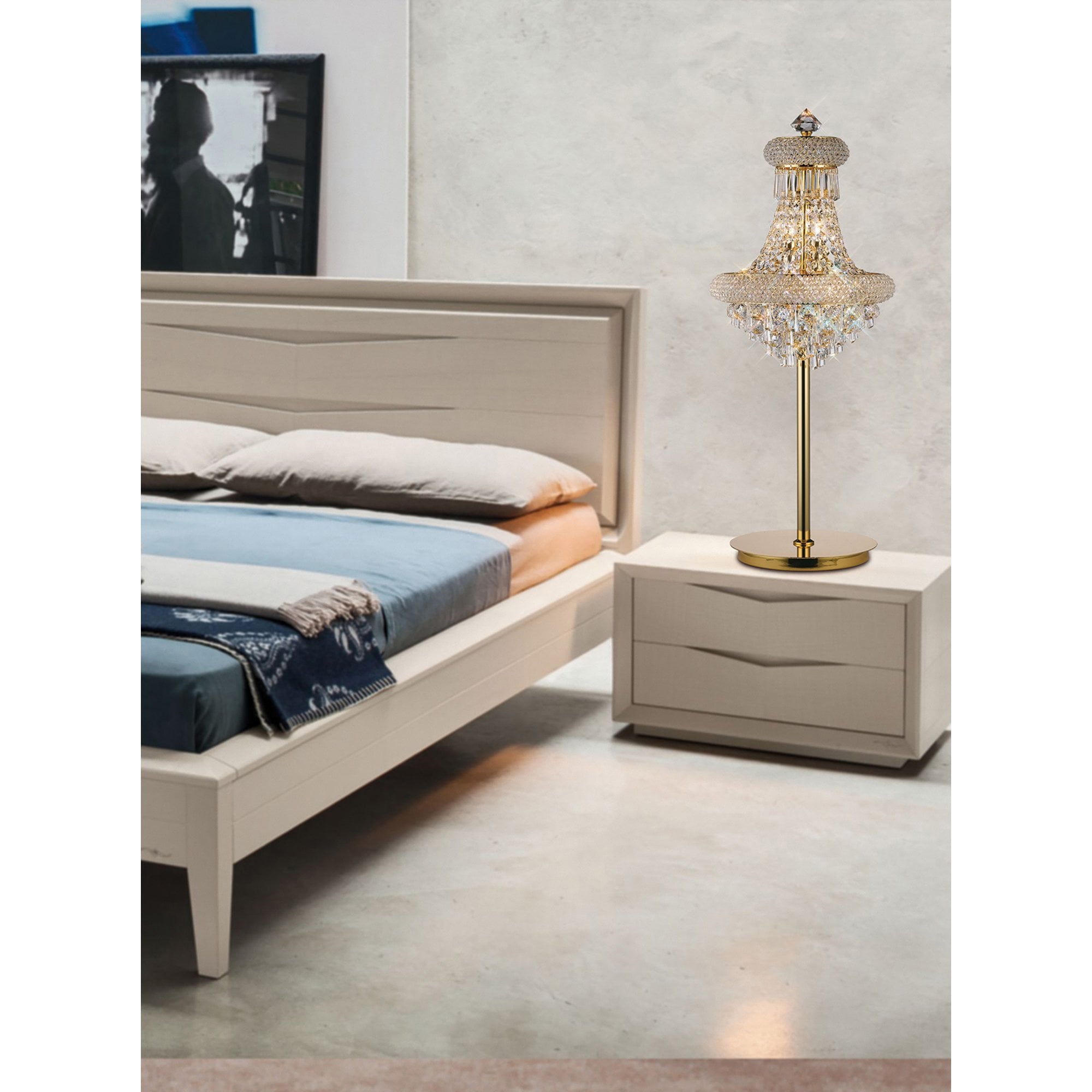 Diyas Alexandra 5 Light Table Lamp - French Gold & Crystal