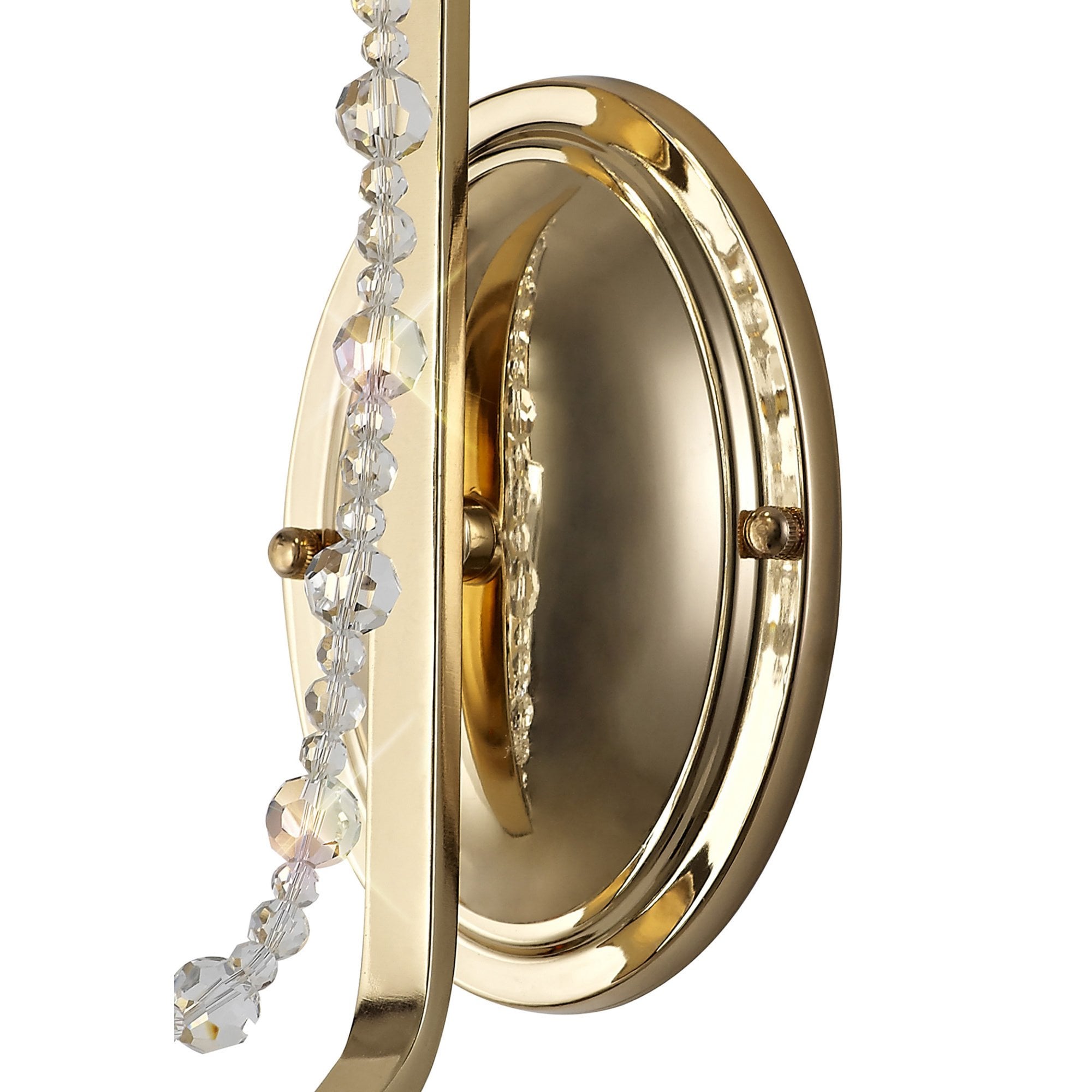 Diyas Armand Wall Lamp Single Light E14 - French Gold/Crystal