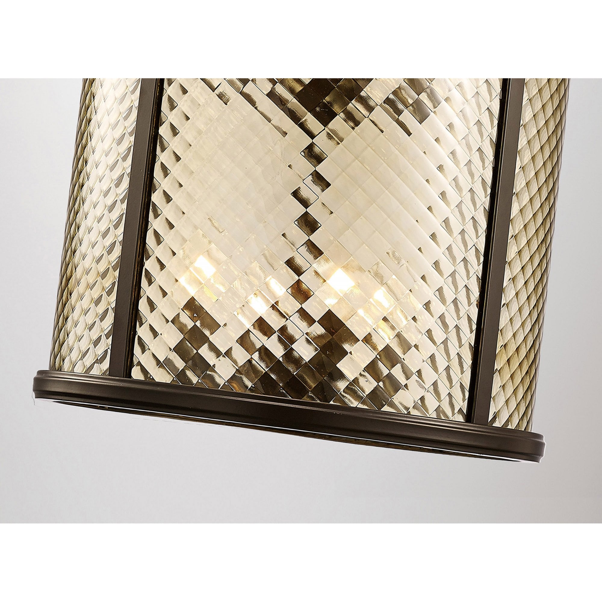 Diyas IL31678 Asia Pendant 8 Light E14 Oiled Bronze/Clear Glass
