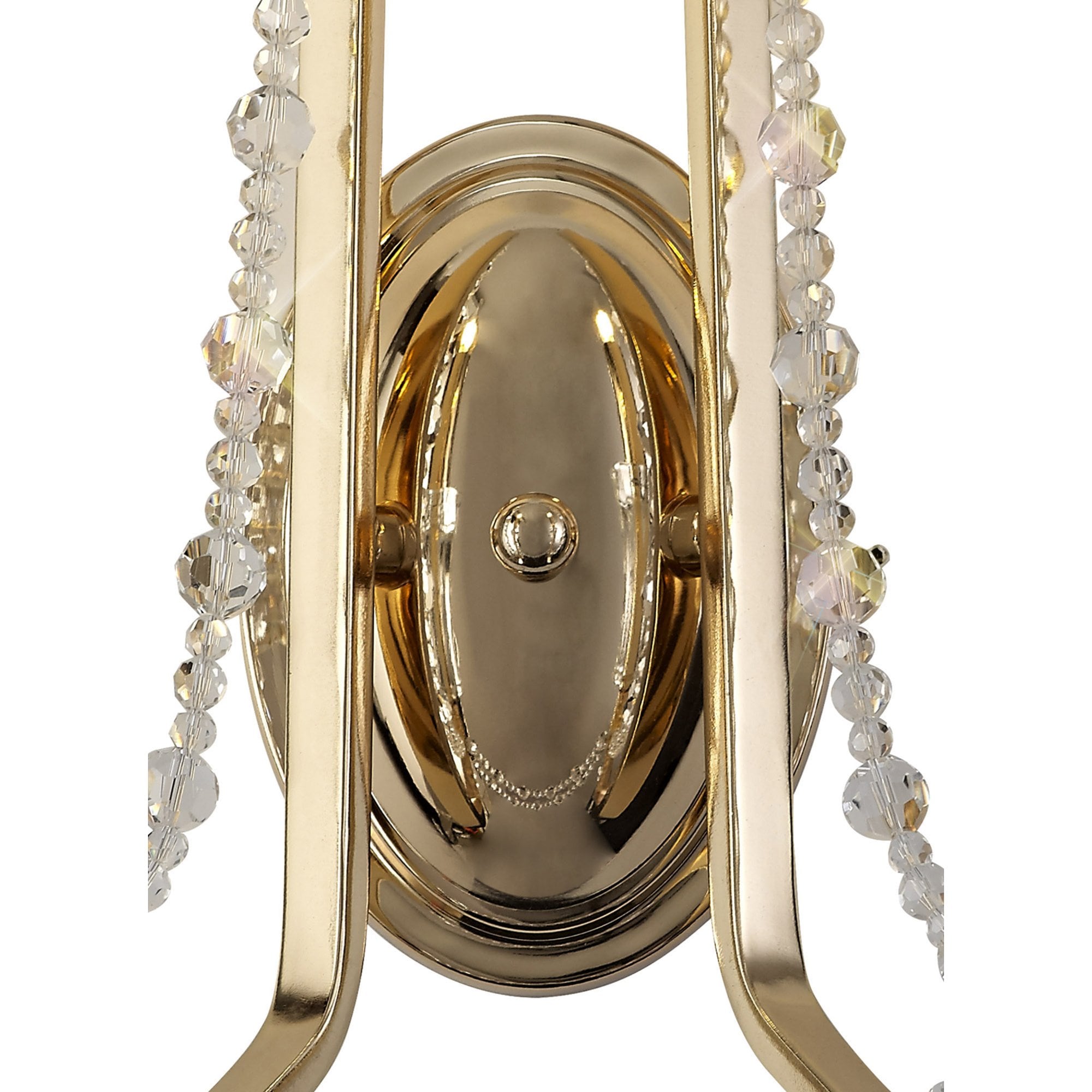 Diyas Armand Wall Lamp 2 Light E14 - French Gold/Crystal
