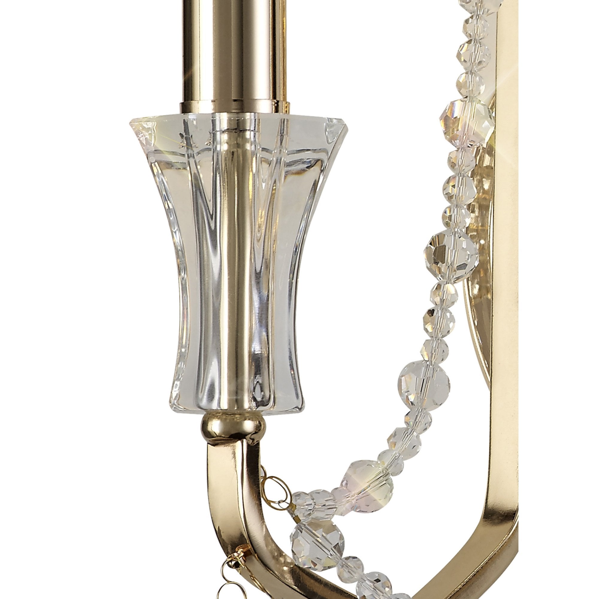 Diyas Armand Wall Lamp 2 Light E14 - French Gold/Crystal