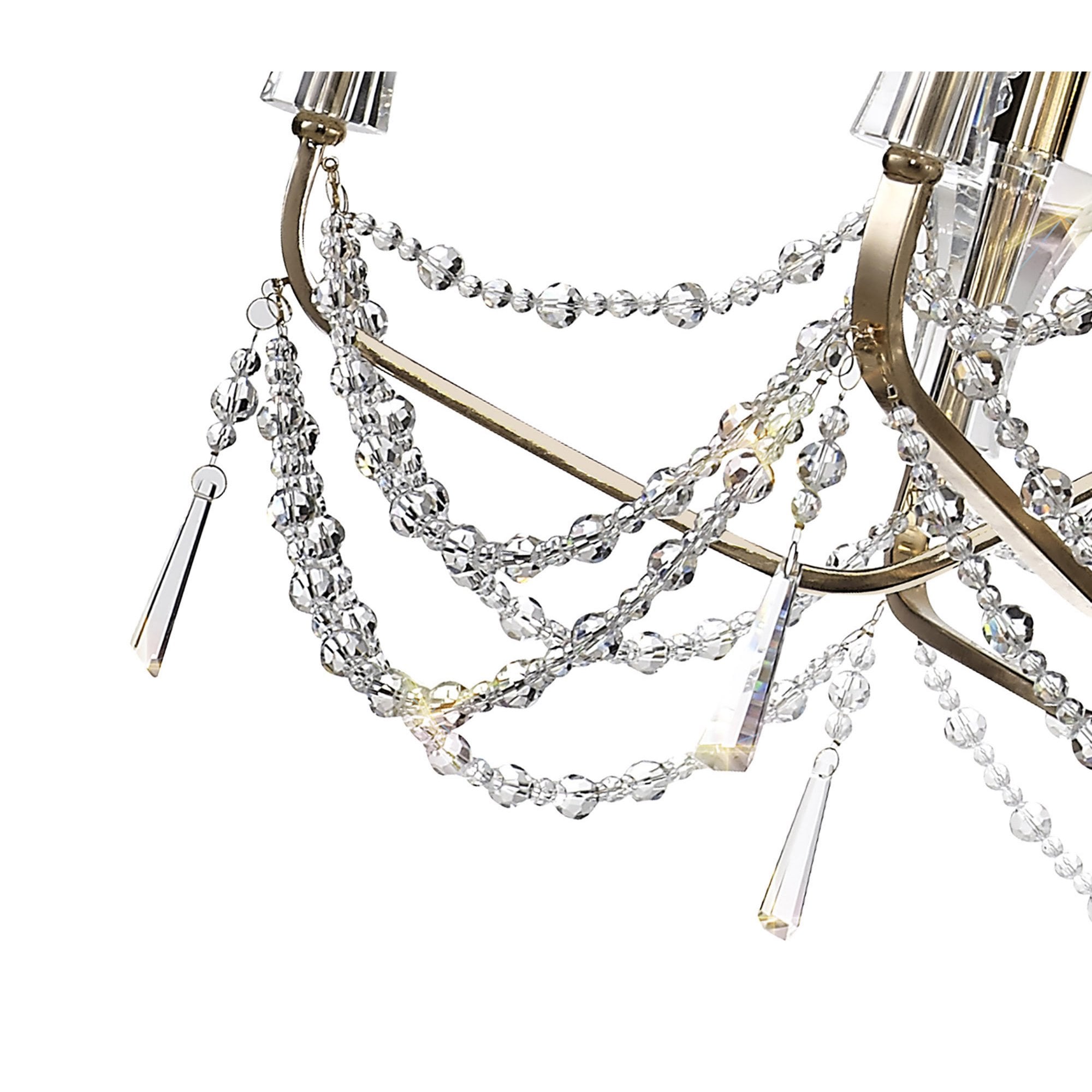 Diyas Armand Pendant 6+3+3 Light E14 - French Gold/Crystal