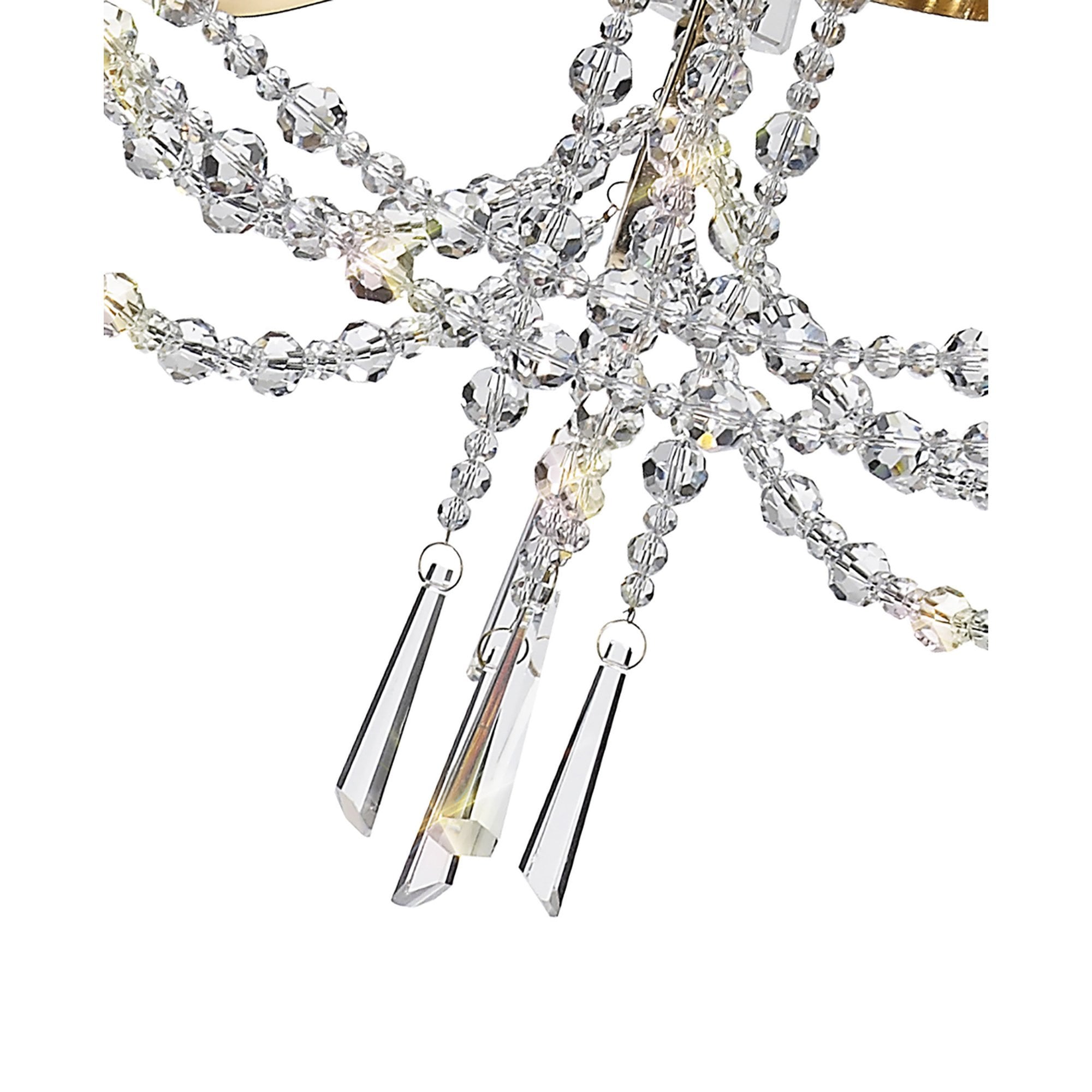 Diyas Armand Pendant 3 Light E14 - French Gold/Crystal