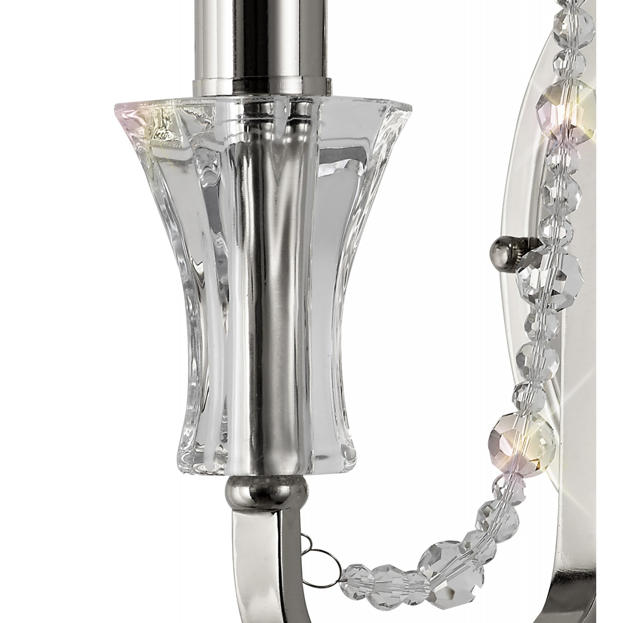 Diyas Armand Wall Lamp Single Light E14  - Polished Chrome/Crystal