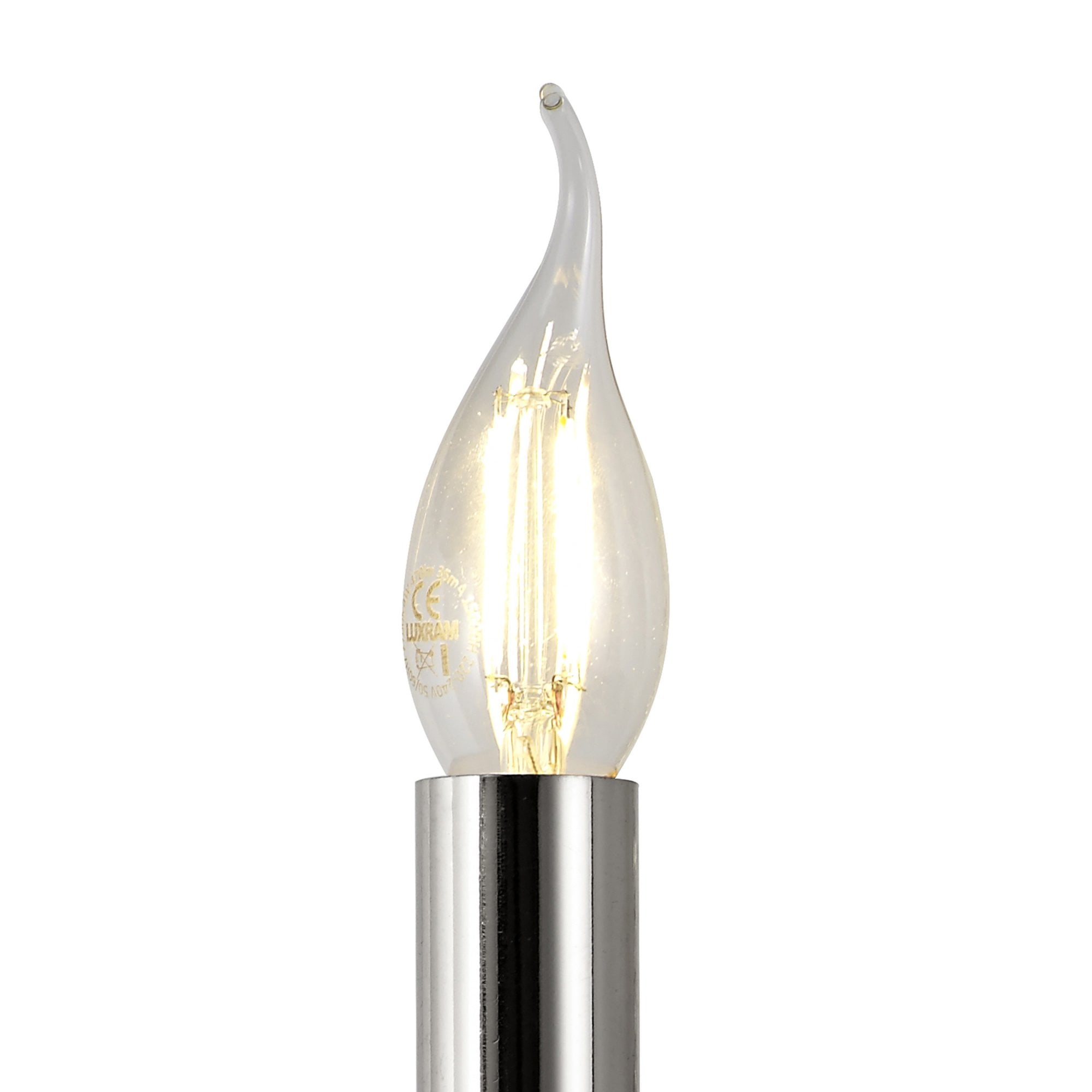 Diyas Armand Wall Lamp Single Light E14  - Polished Chrome/Crystal