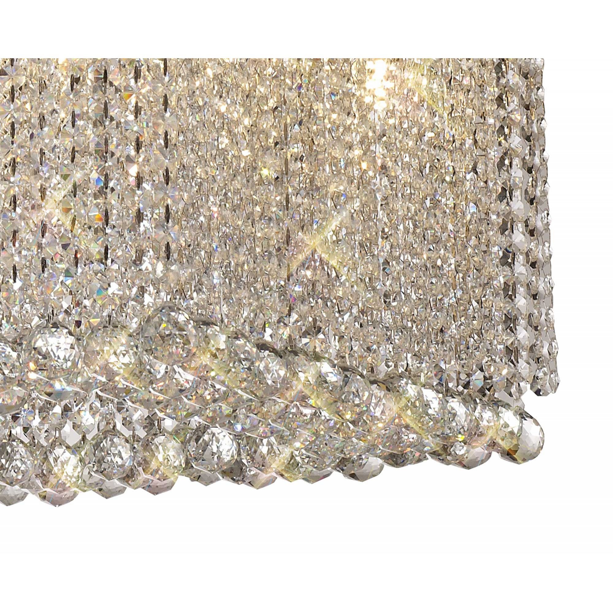 Diyas Empire 122x51cm Rectangular Pendant Chandelier - Polished Chrome/Crystal