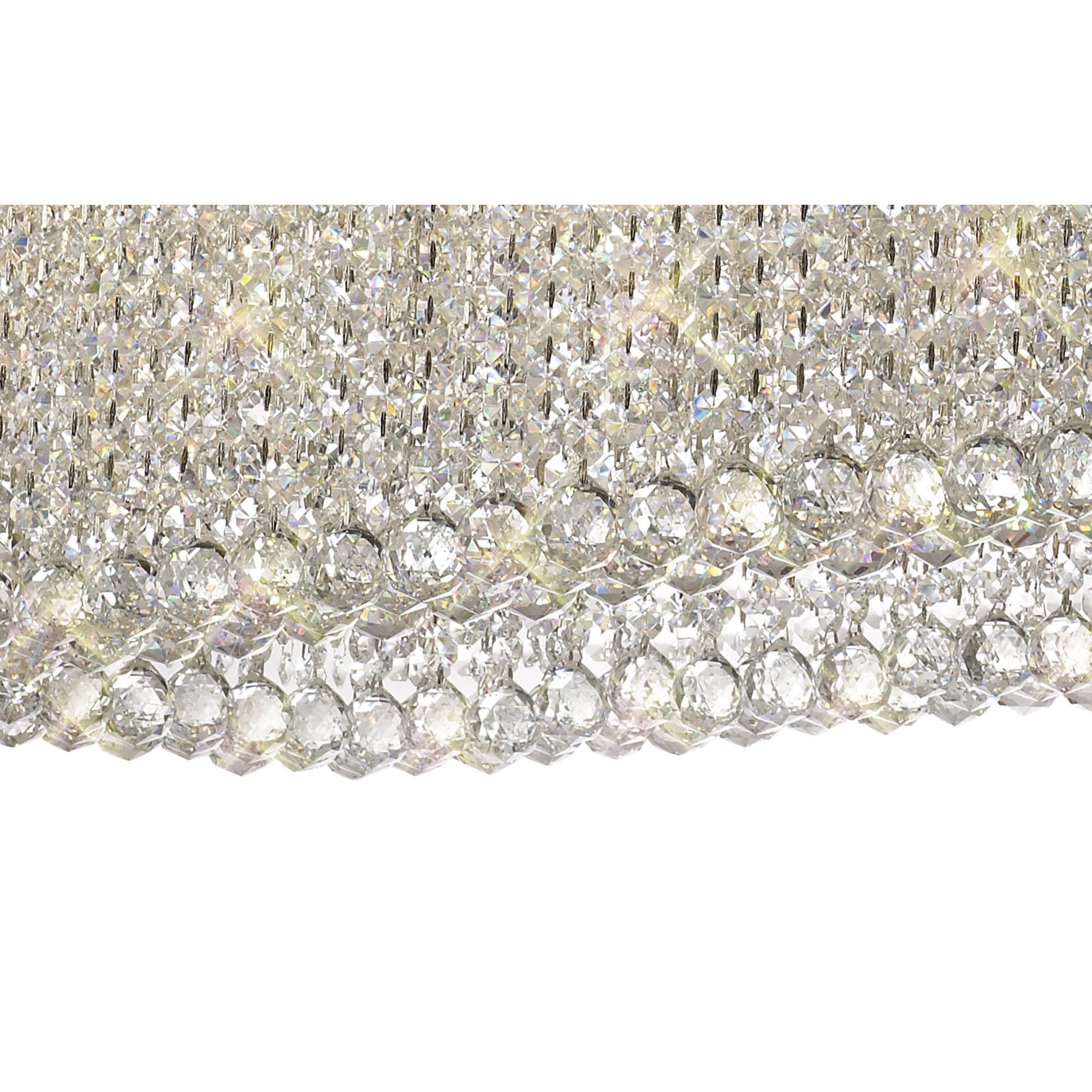 Diyas Empire 122x51cm Rectangular Pendant Chandelier - Polished Chrome/Crystal