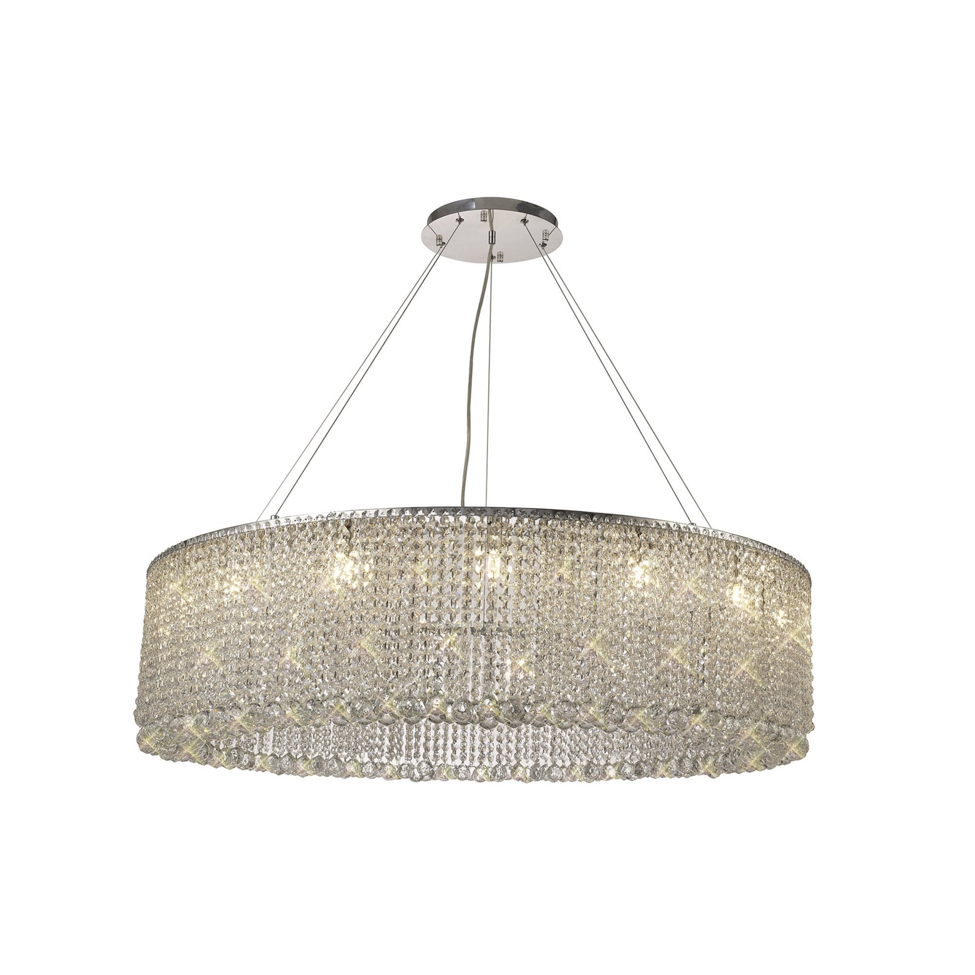 Diyas Empire 110cm Round Pendant Chandelier - Polished Chrome/Crystal