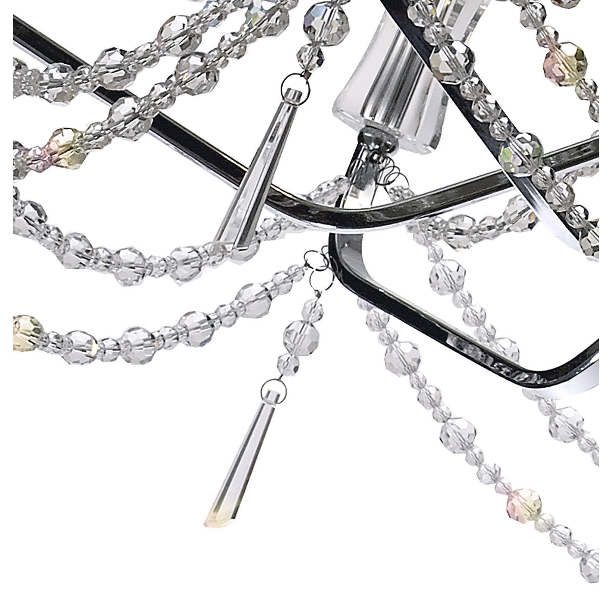 Diyas Armand Pendant 6+3+3 Light E14 - Polished Chrome/Crystal