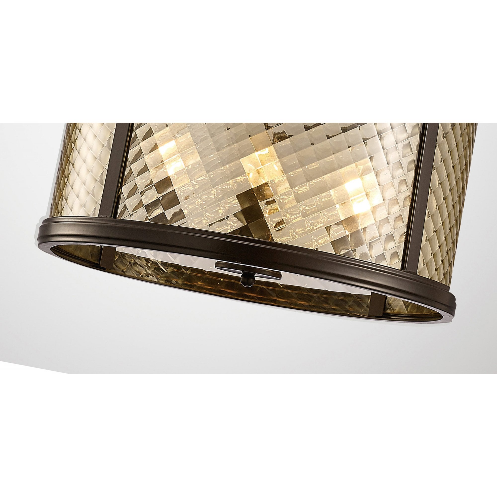 Diyas IL31677 Asia Pendant 4 Light E14 Oiled Bronze/Clear Glass