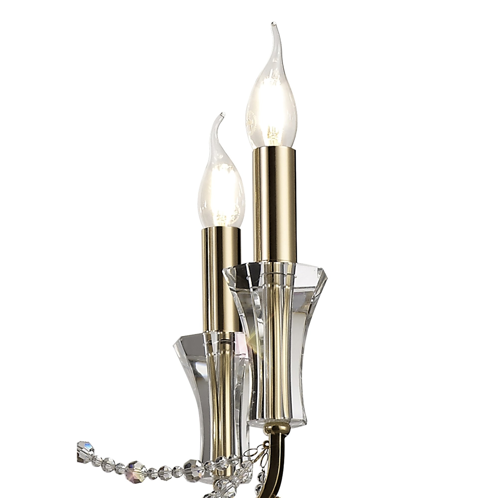 Diyas Armand Pendant 8 Light E14 - French Gold/Crystal