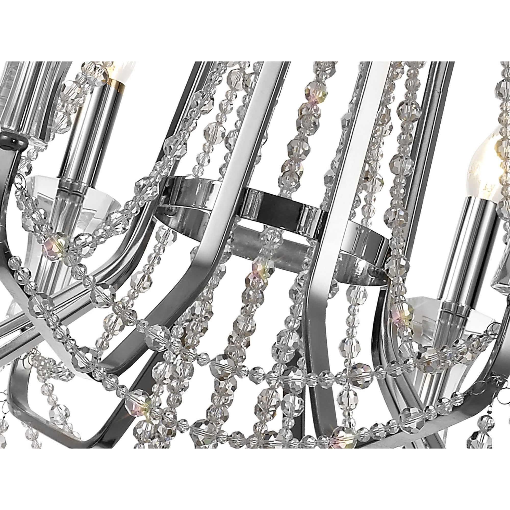 Diyas Armand Pendant 8 Light E14 - Polished Chrome/Crystal