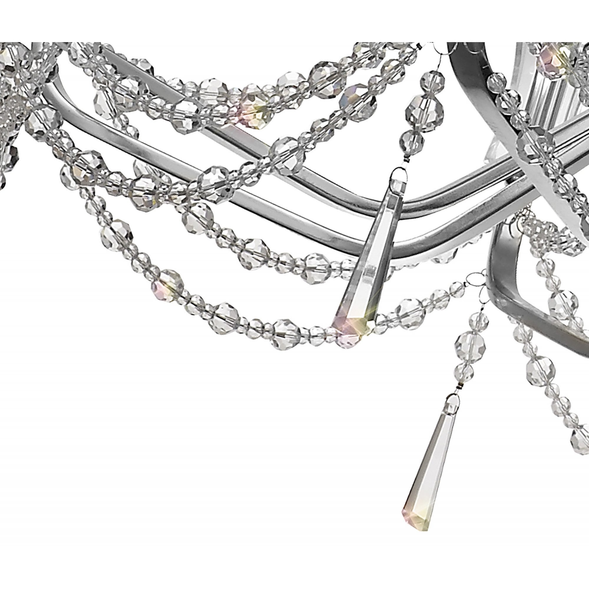 Diyas Armand Pendant 8 Light E14 - Polished Chrome/Crystal