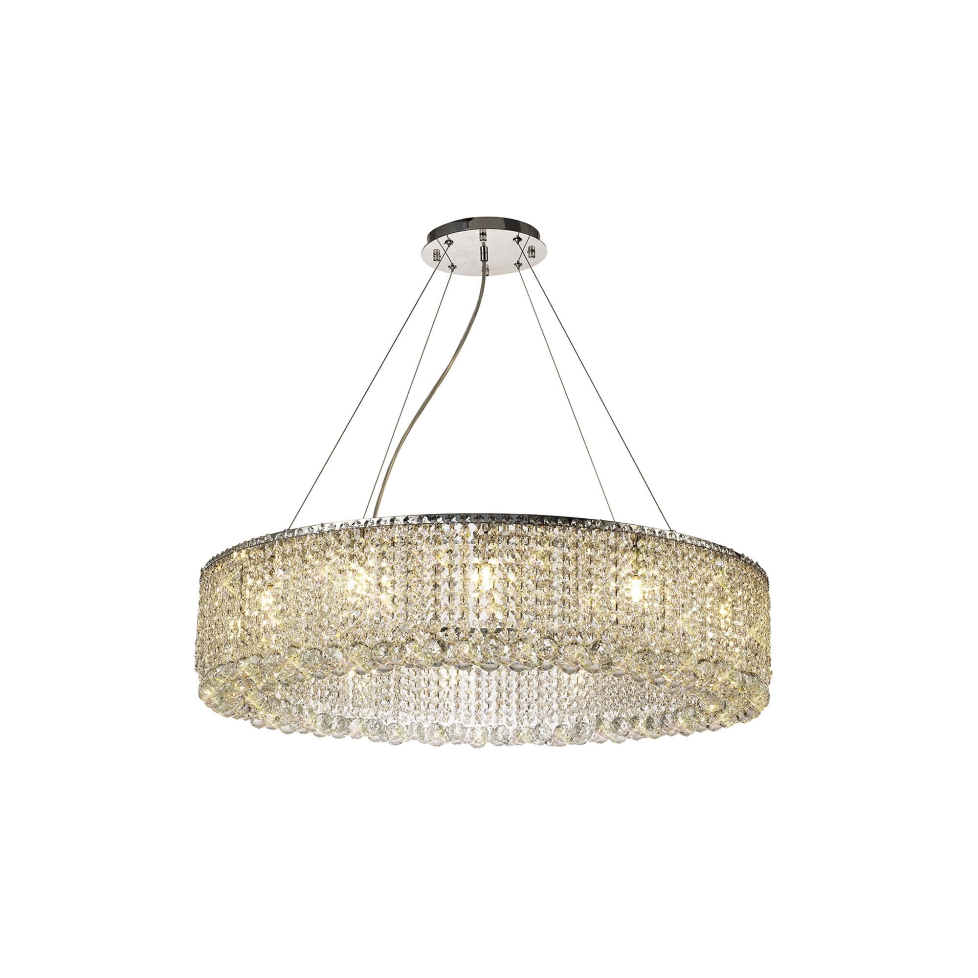 Diyas Empire 85cm Round Pendant Chandelier - Polished Chrome/Crystal