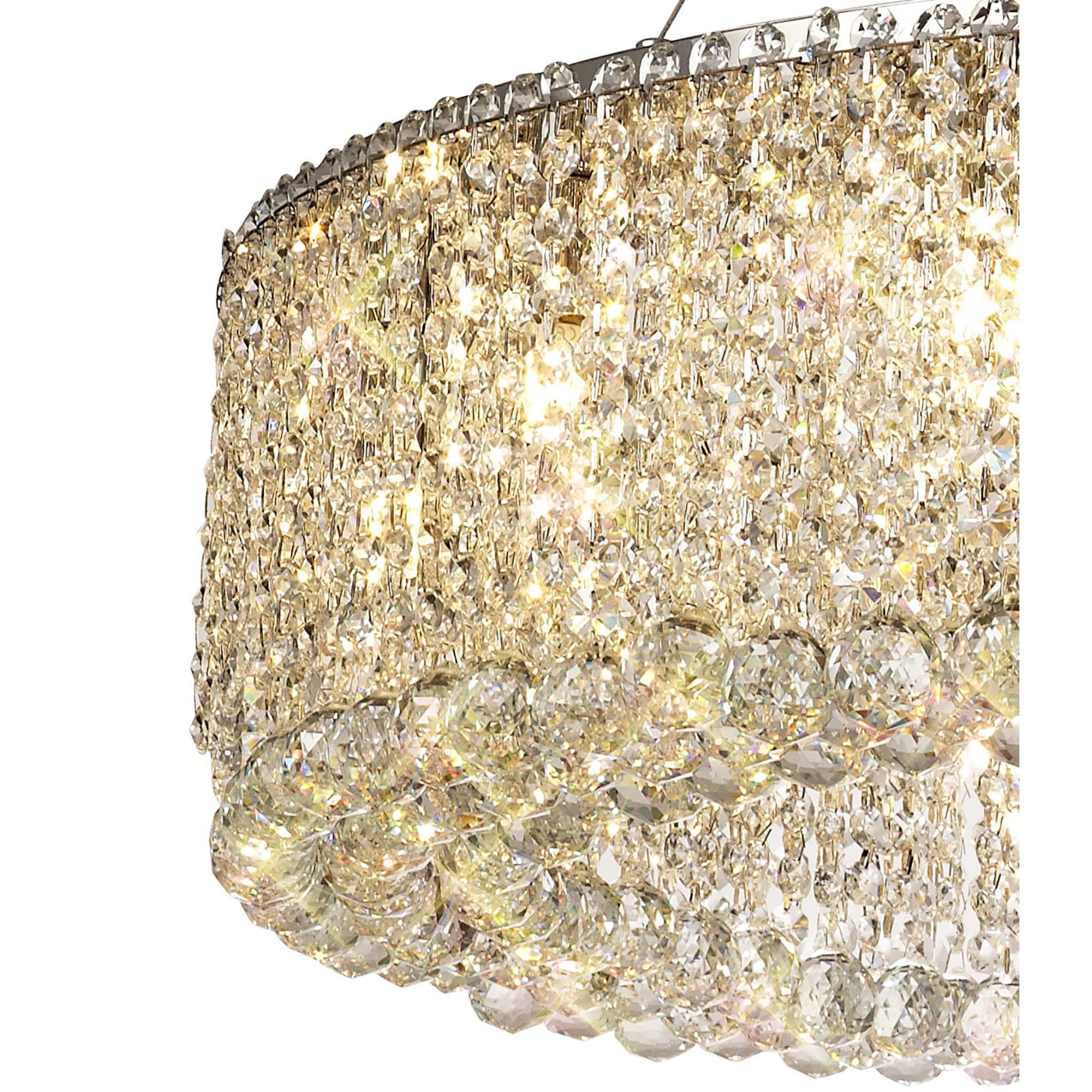 Diyas Empire 85cm Round Pendant Chandelier - Polished Chrome/Crystal