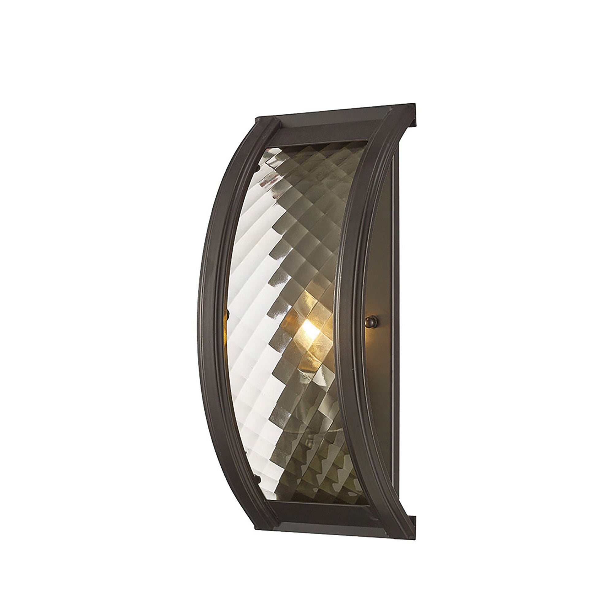 Diyas IL31675 Asia Wall Light 1 Light E14 Oiled Bronze/Clear Glass