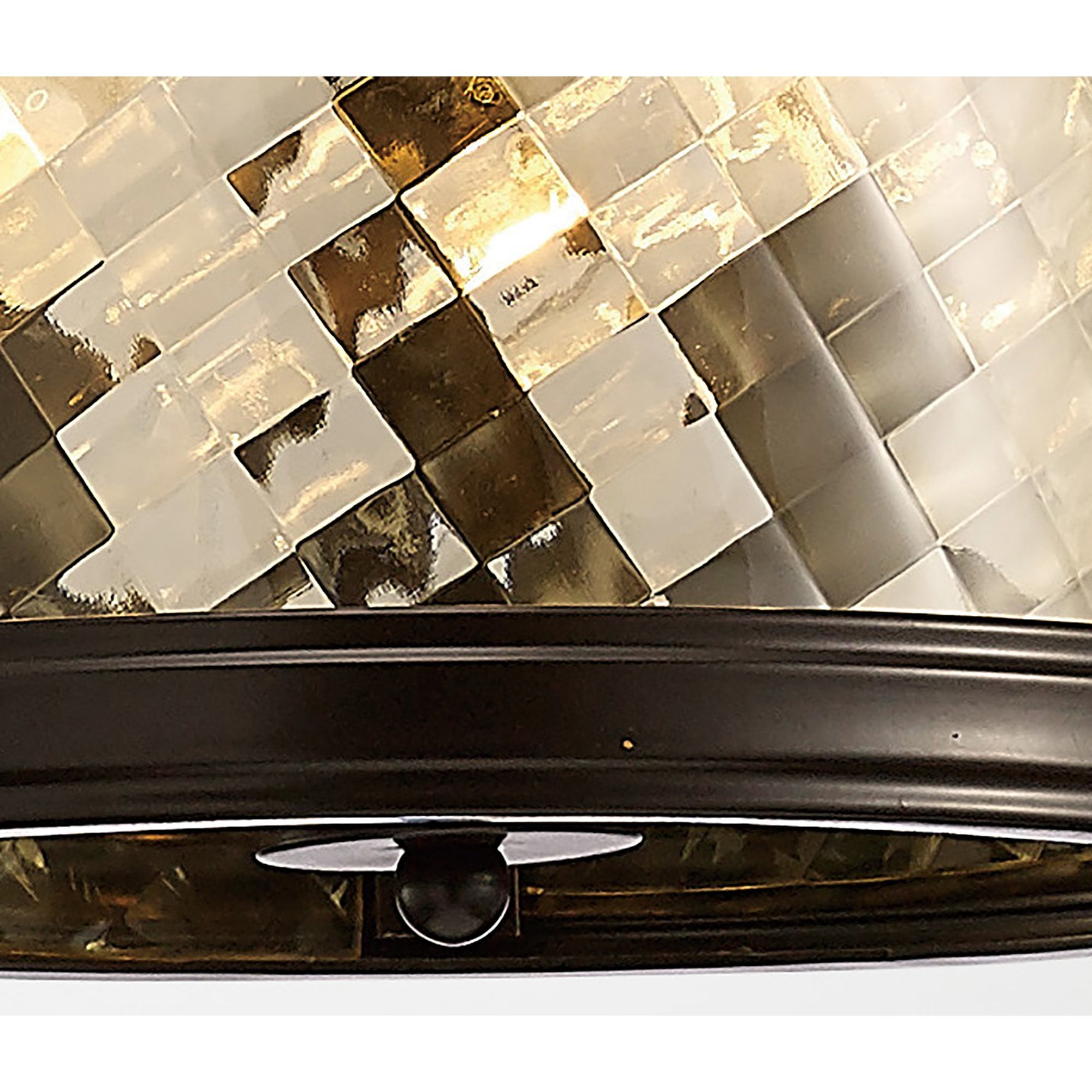 Diyas IL31676 Asia Pendant/Semi Ceiling Convertible 3 Light E14 Oiled Bronze/Clear Glass