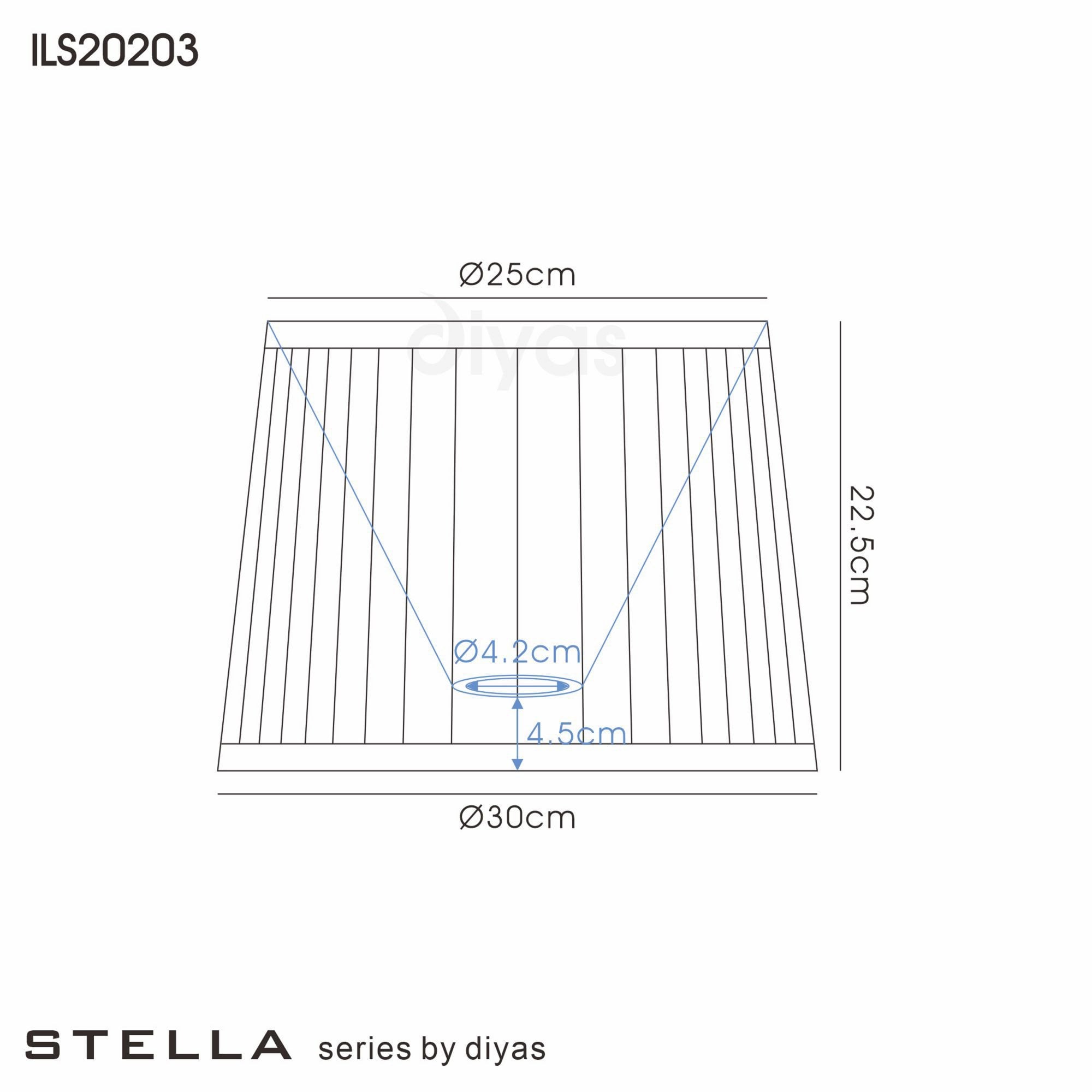 Diyas ILS20203 Stella Round Shade - Black 25/30cm - Shade Only