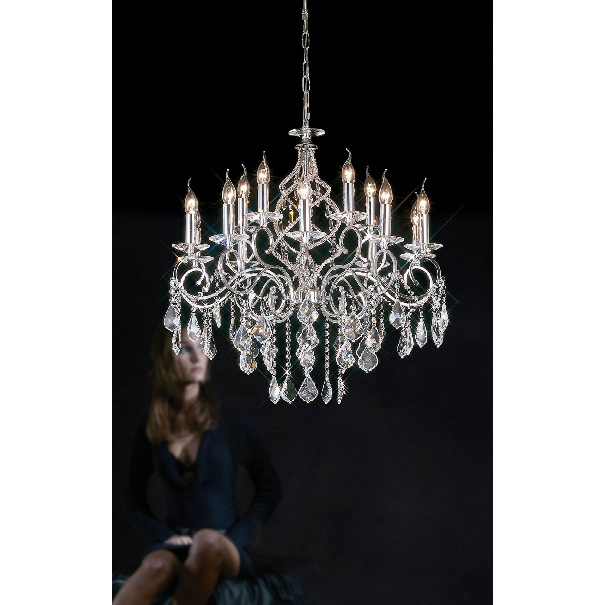 Diyas IL303110+5 Torino Pendant 15 Light Polished Chrome/Crystal