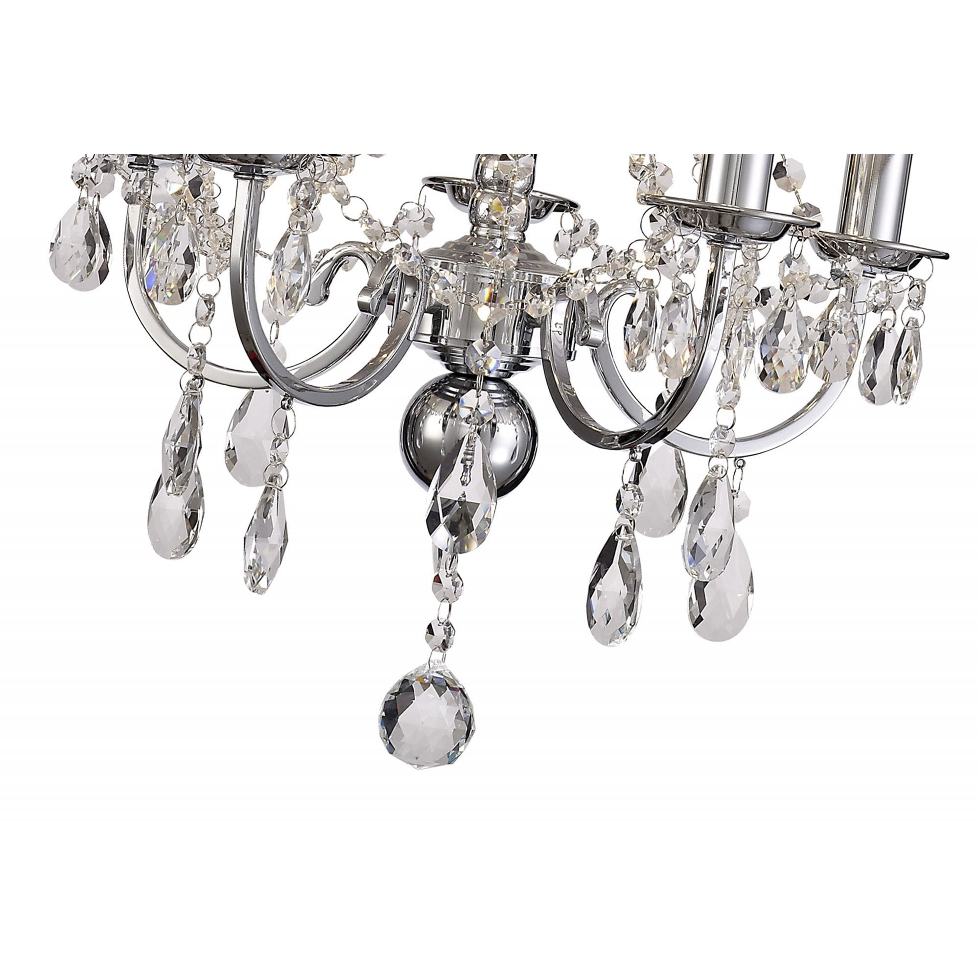 Diyas IL30045 Olivia Pendant With Black Shade 5 Light Polished Chrome/Crystal