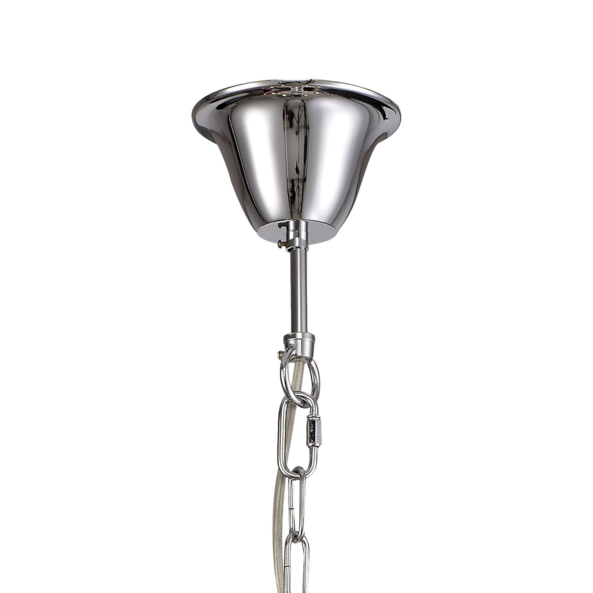 Diyas IL30045 Olivia Pendant With Black Shade 5 Light Polished Chrome/Crystal