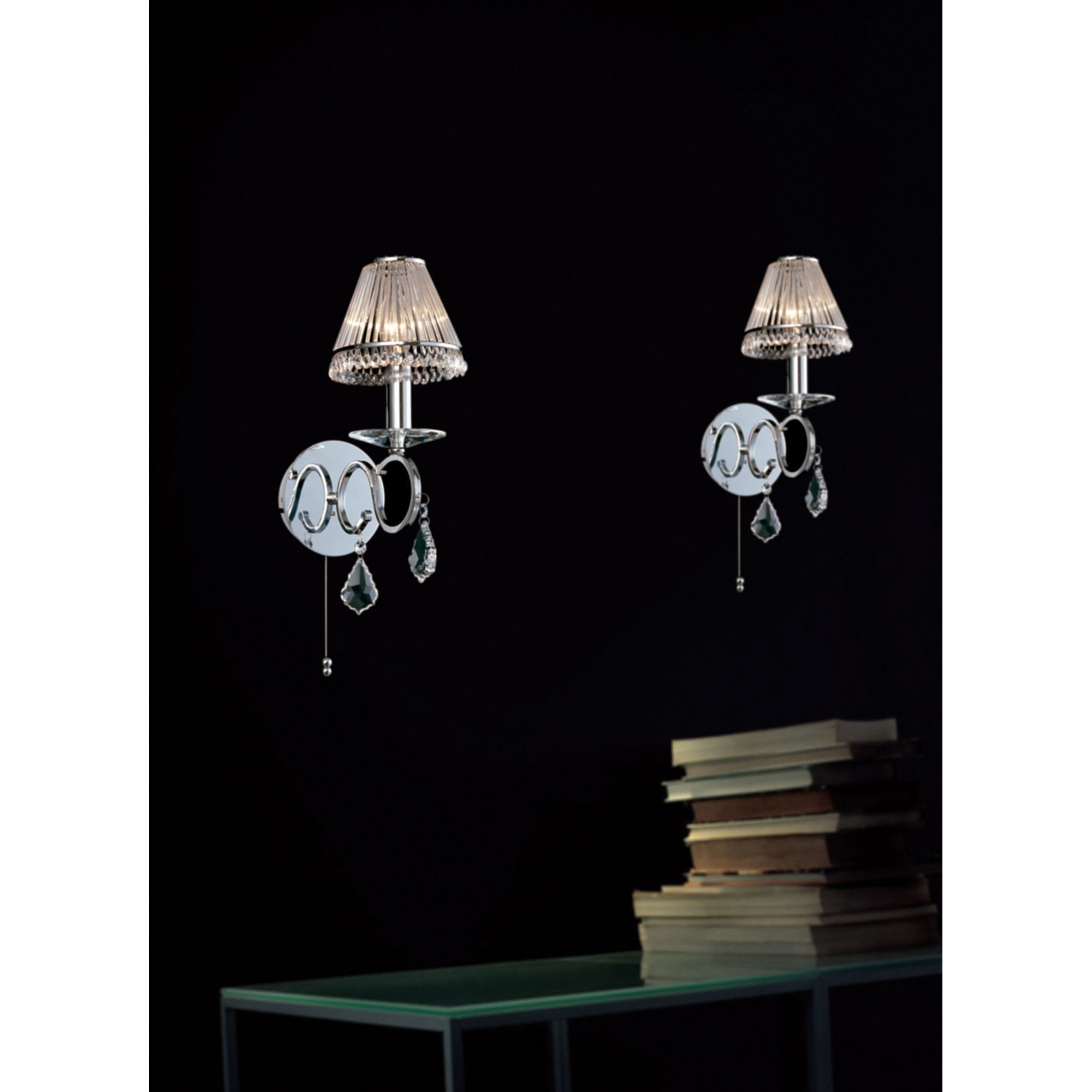 Diyas IL30311 Torino Wall Light Switched 1 Light Polished Chrome/Crystal