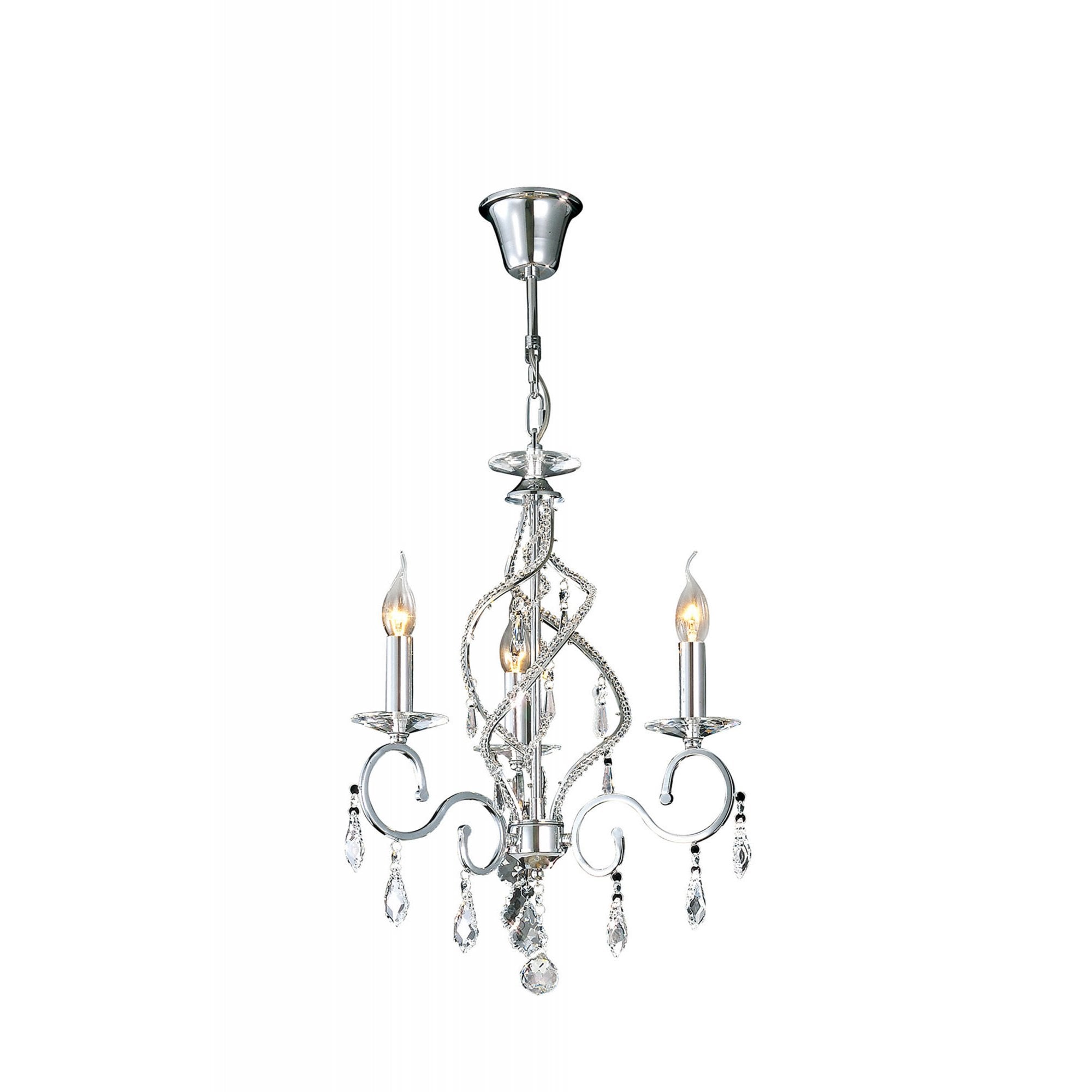 Diyas IL30313 Torino Pendant 3 Light Polished Chrome/Crystal