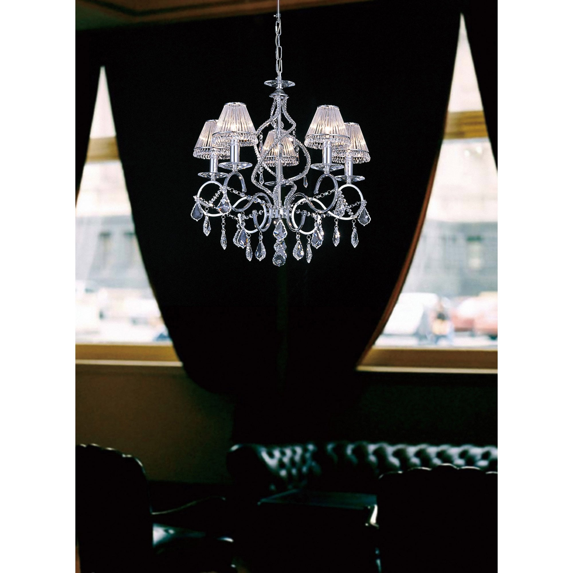 Diyas IL30315 Torino Pendant 5 Light Polished Chrome/Crystal