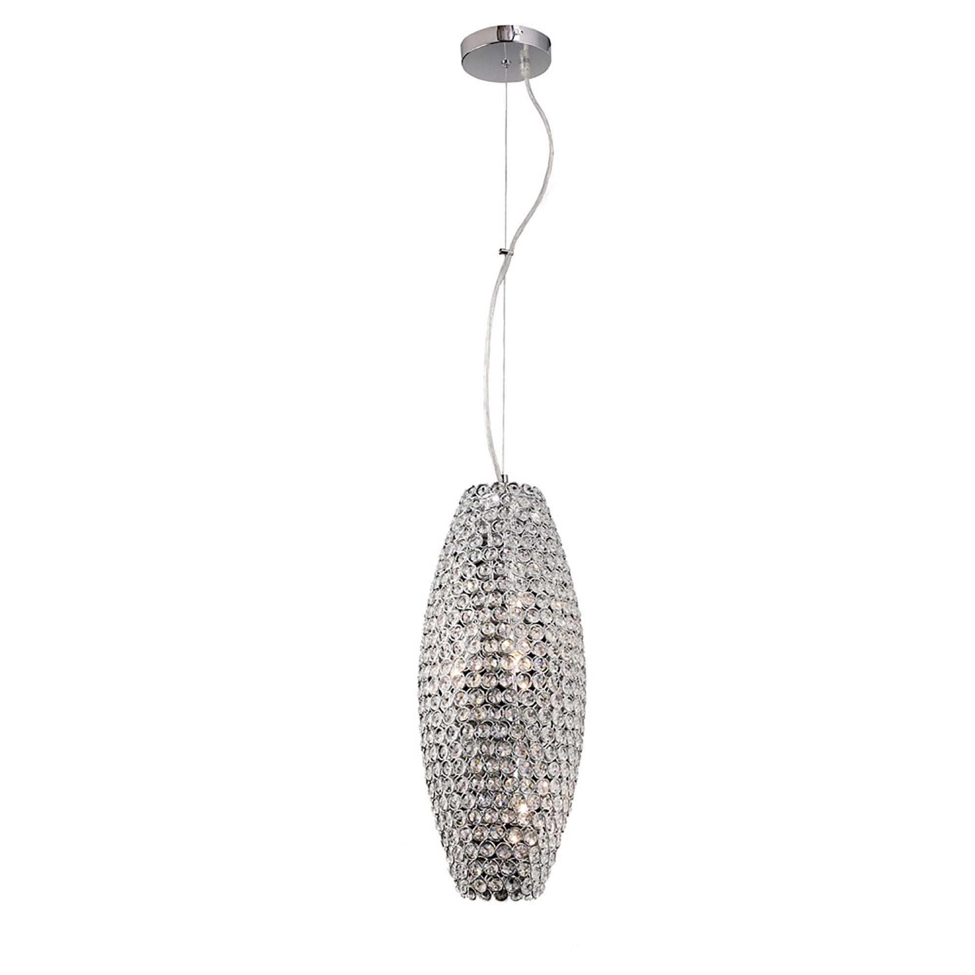 Diyas IL30410 Kos Pendant 4 Light Polished Chrome/Crystal