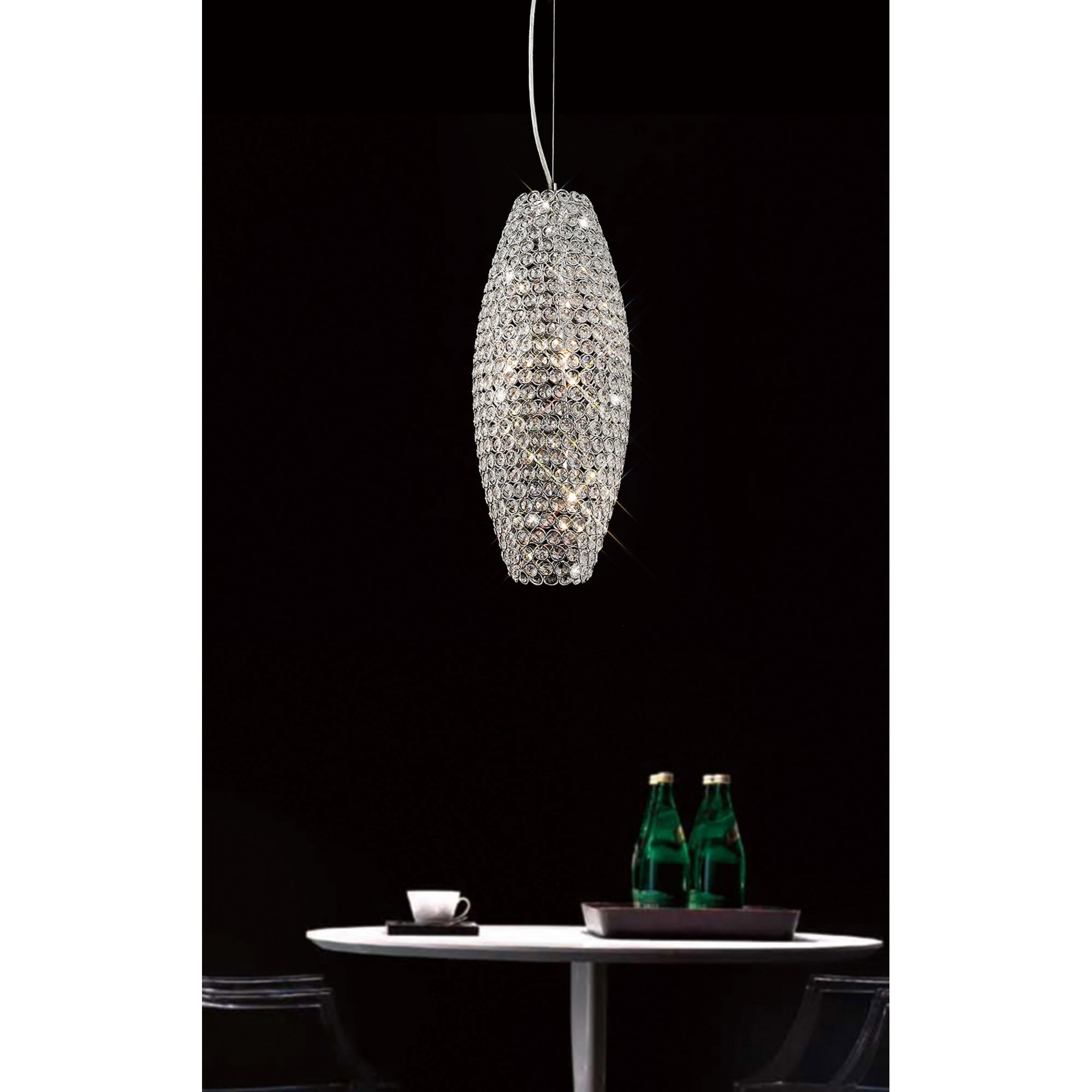 Diyas IL30410 Kos Pendant 4 Light Polished Chrome/Crystal