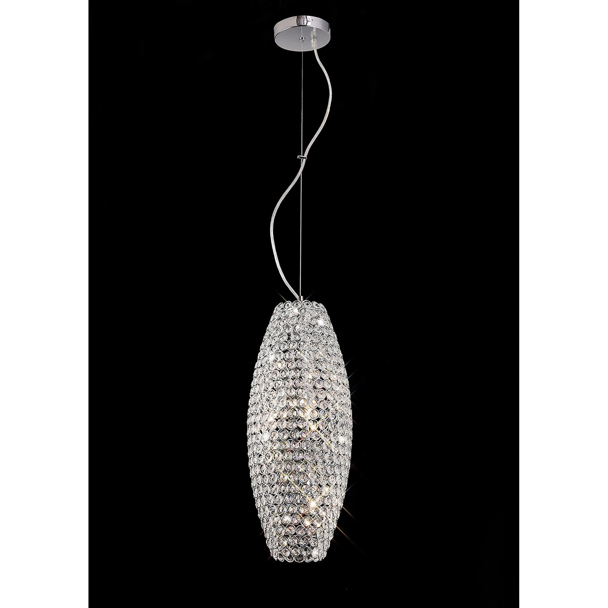 Diyas IL30410 Kos Pendant 4 Light Polished Chrome/Crystal