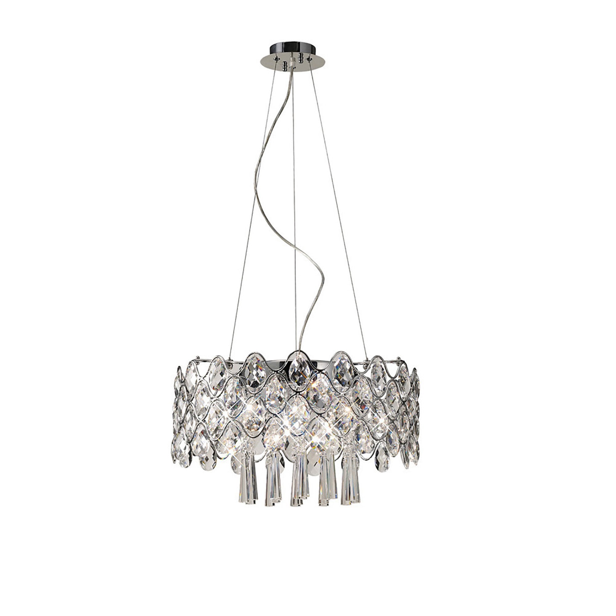 Diyas IL31061 Kenzie Pendant 10 Light G9 Polished Chrome/Crystal