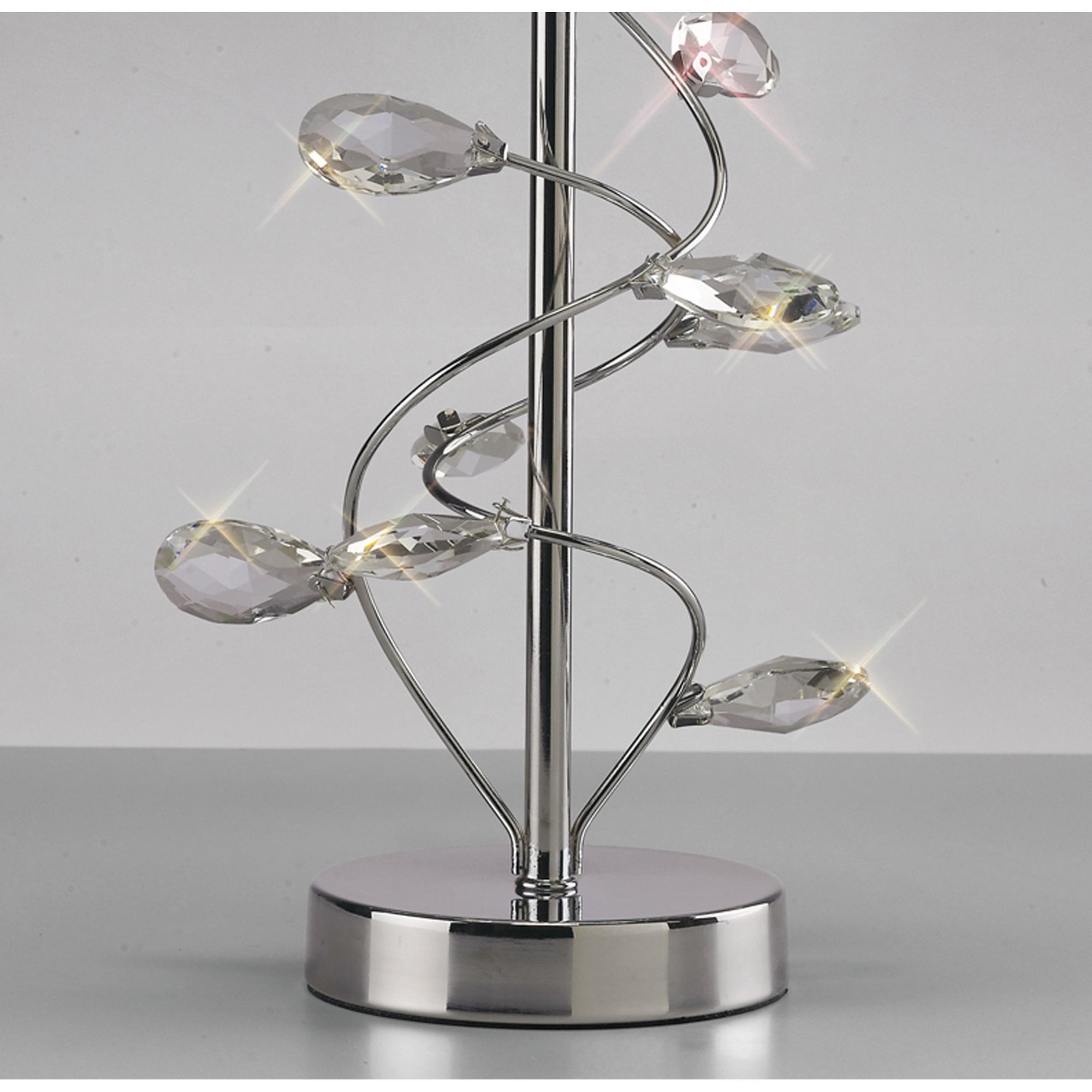 Diyas IL31210/CR Willow Table Lamp With Cream Shade 1 Light Polished Chrome/Crystal