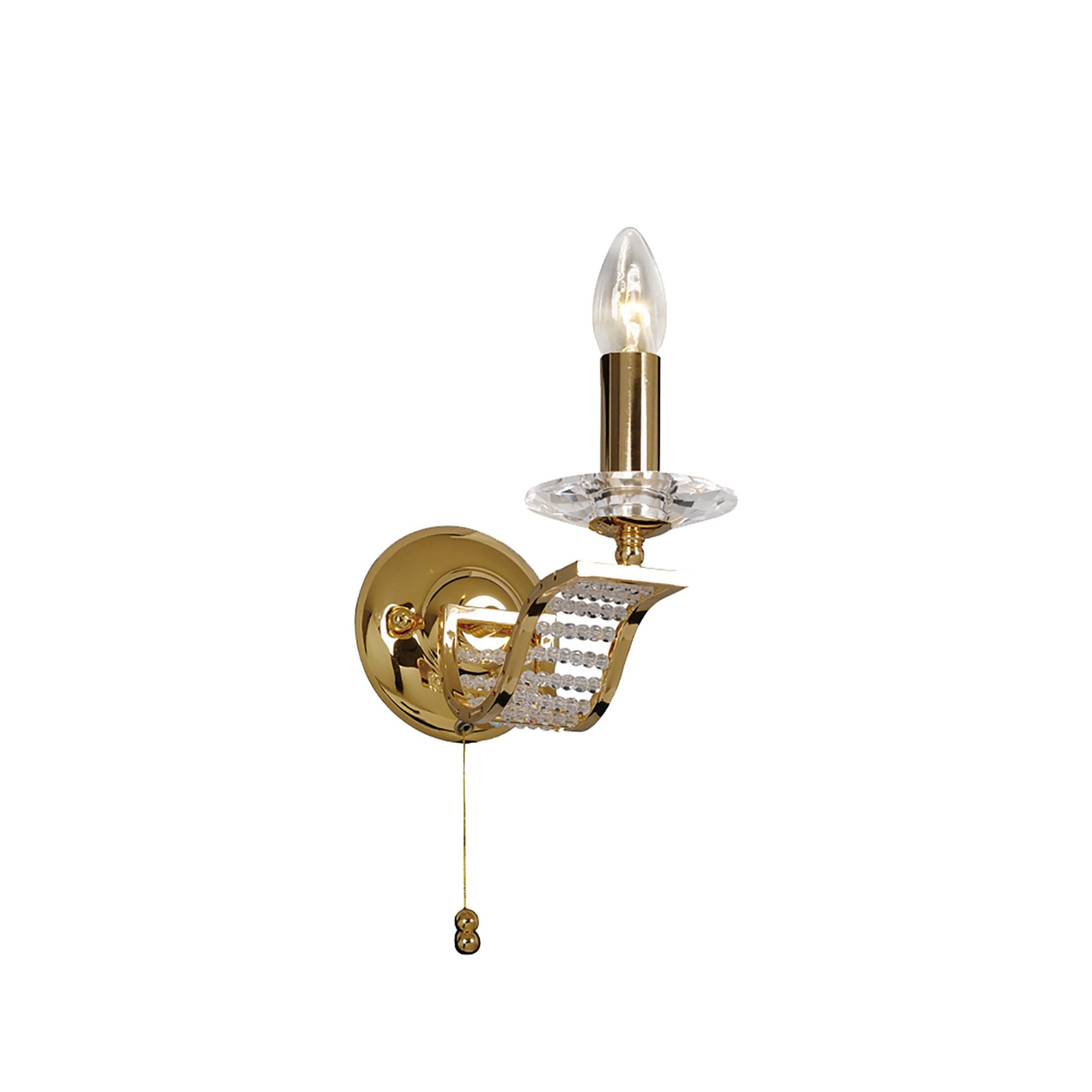 Diyas IL30441 Niobe Wall Light 1 Light French Gold/Crystal