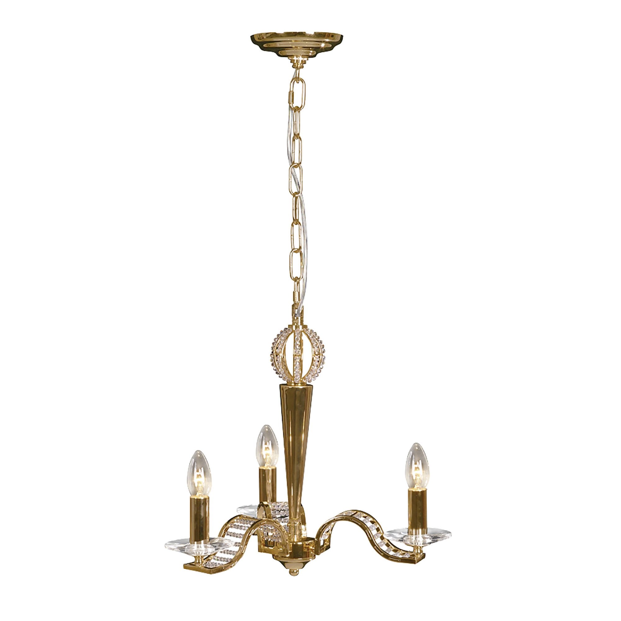 Diyas IL30443 Niobe Pendant 3 Light French Gold/Crystal