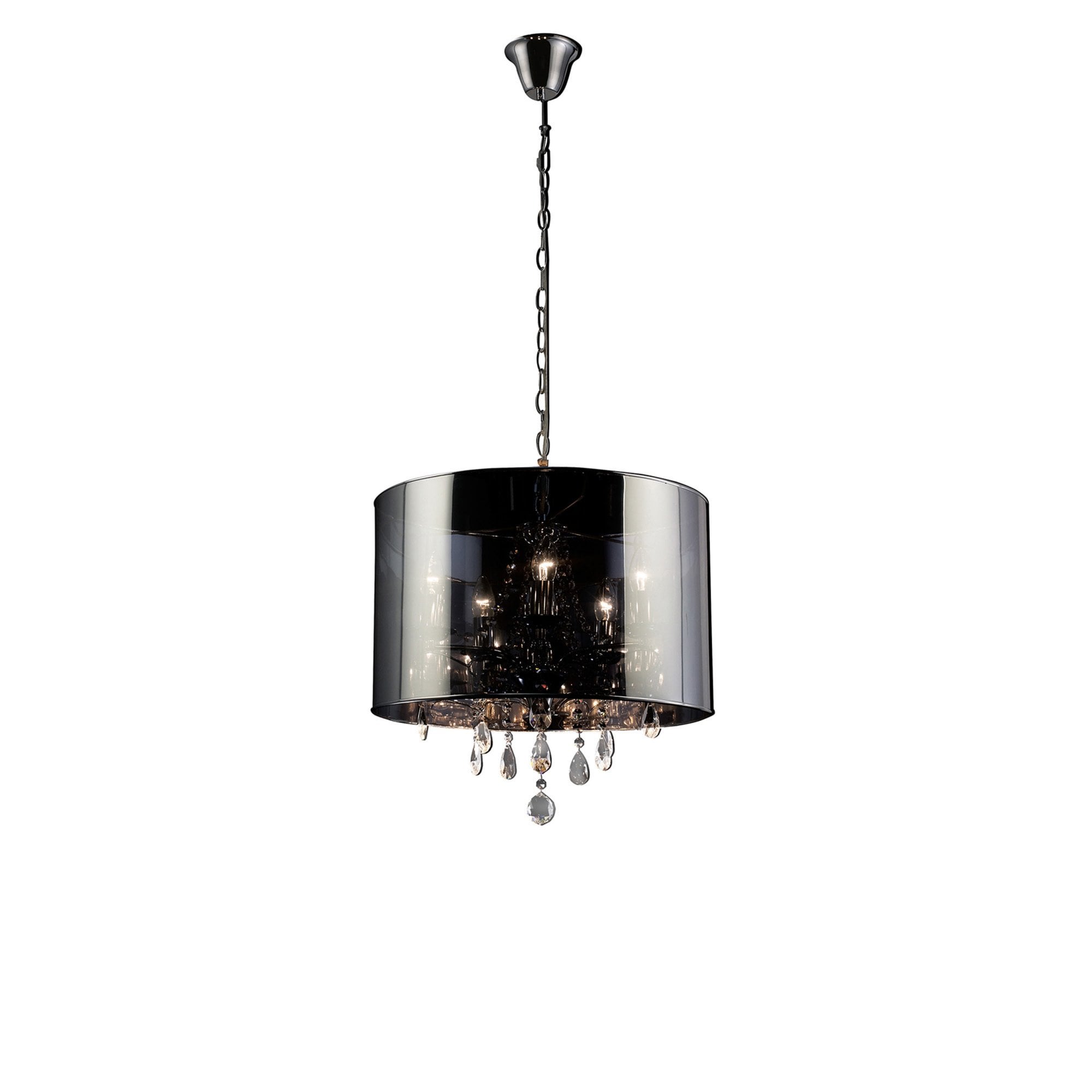 Diyas IL30461 Trace Pendant With Chrome Shade 5 Light Polished Chrome/PVC /Crystal