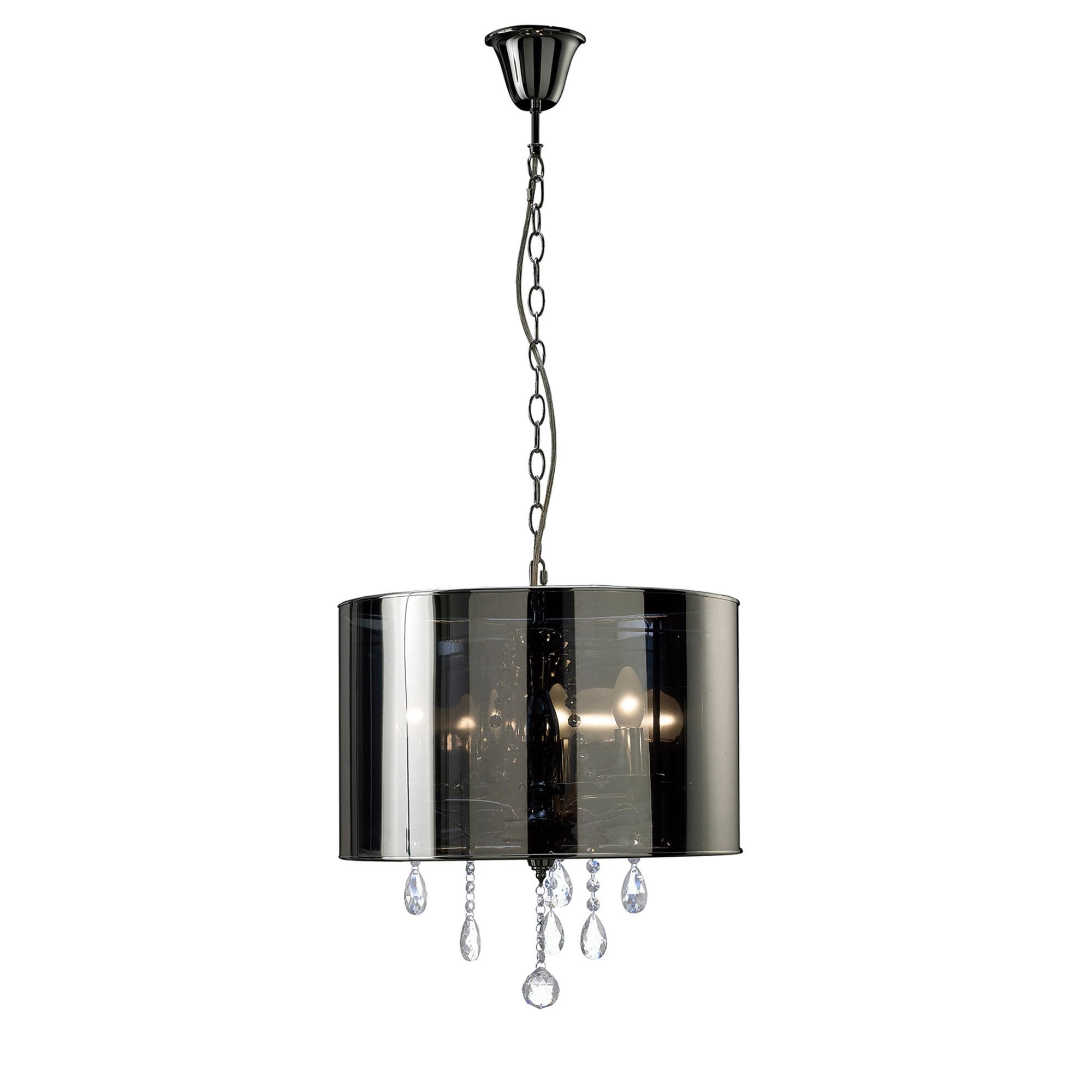 Diyas IL30464 Trace Pendant With Chrome Shade 3 Light Polished Chrome/PVC /Crystal
