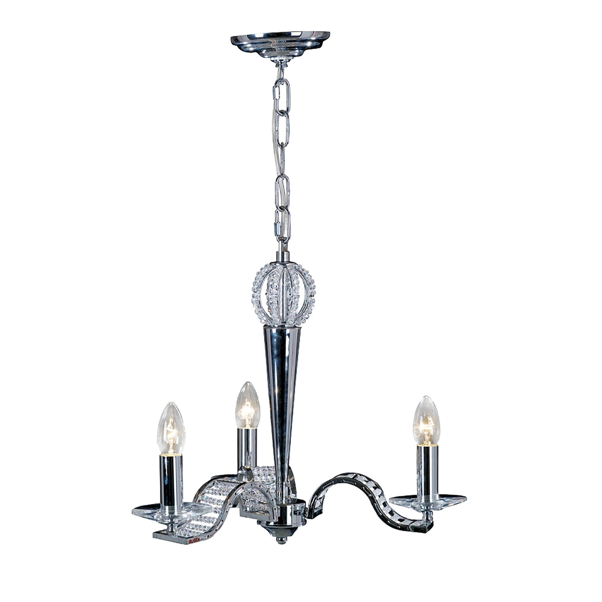 Diyas IL30343 Niobe Pendant 3 Light Polished Chrome/Crystal