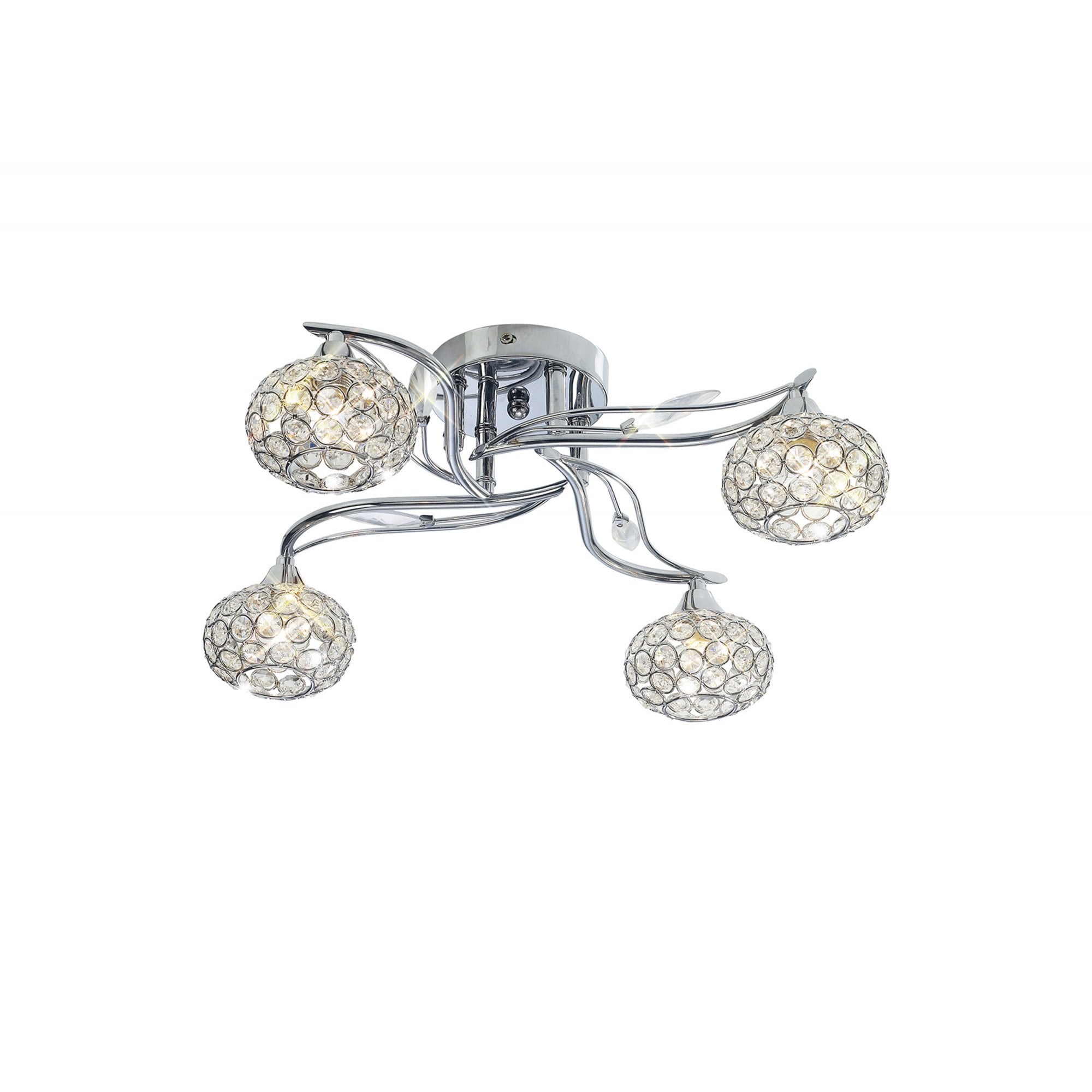 Diyas IL30954 Leimo Ceiling 4 Light Polished Chrome/Crystal